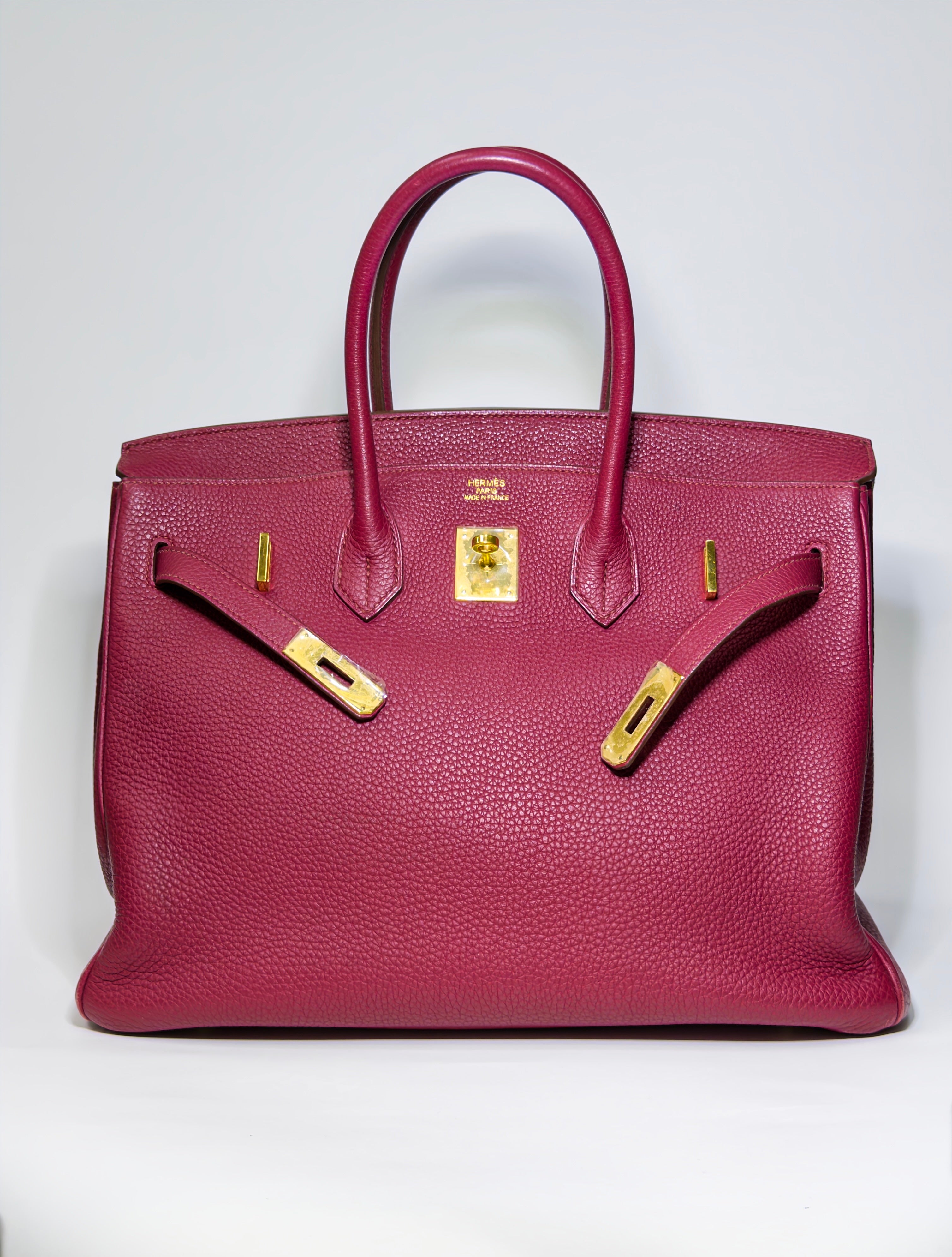 Birkin 35 Togo Rubis Red Gold Hardware