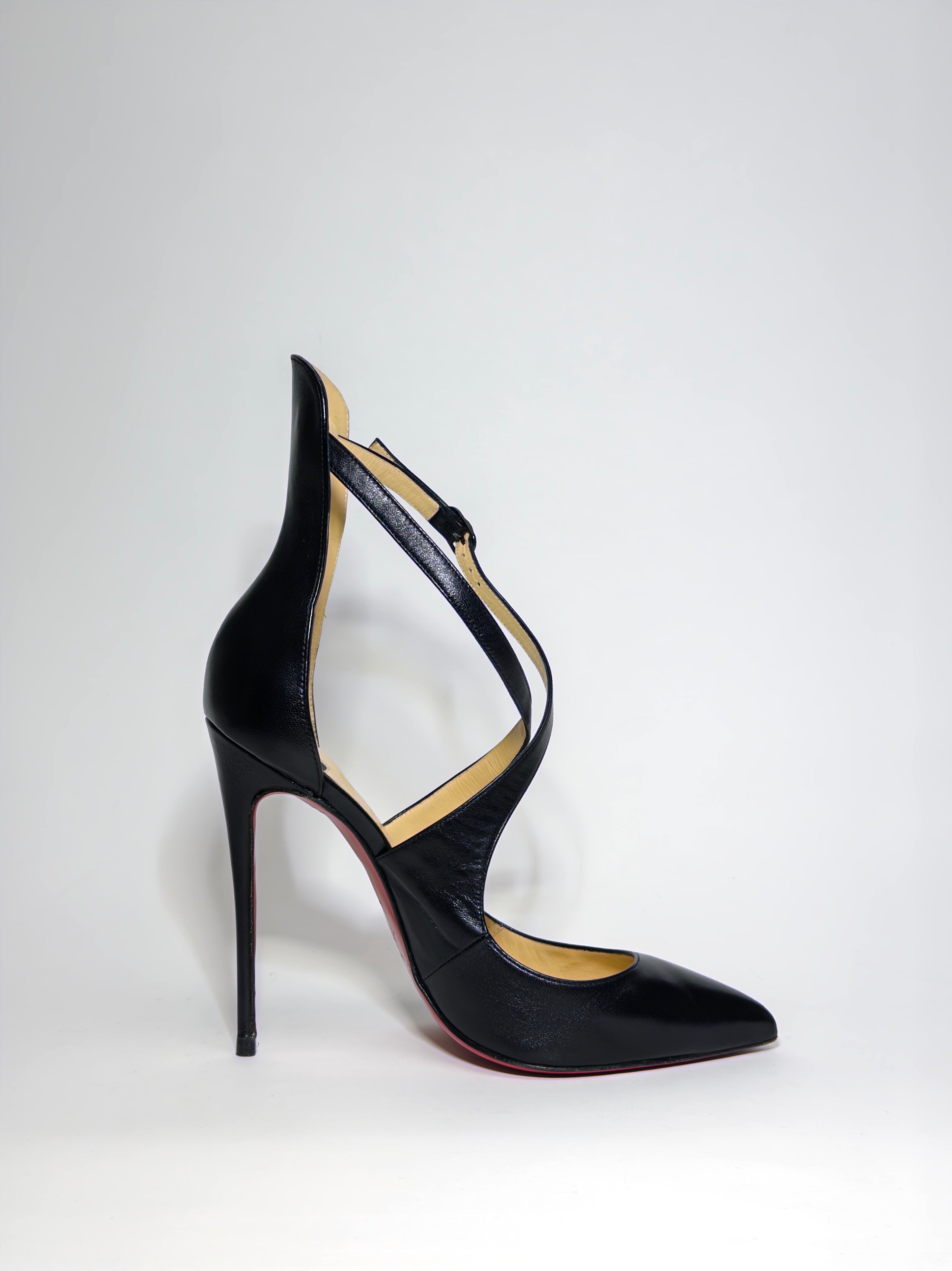 Christian Louboutin Black Leather Marlenarock Pumps