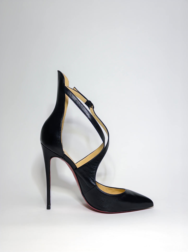 Christian Louboutin Black Leather Marlenarock Pumps