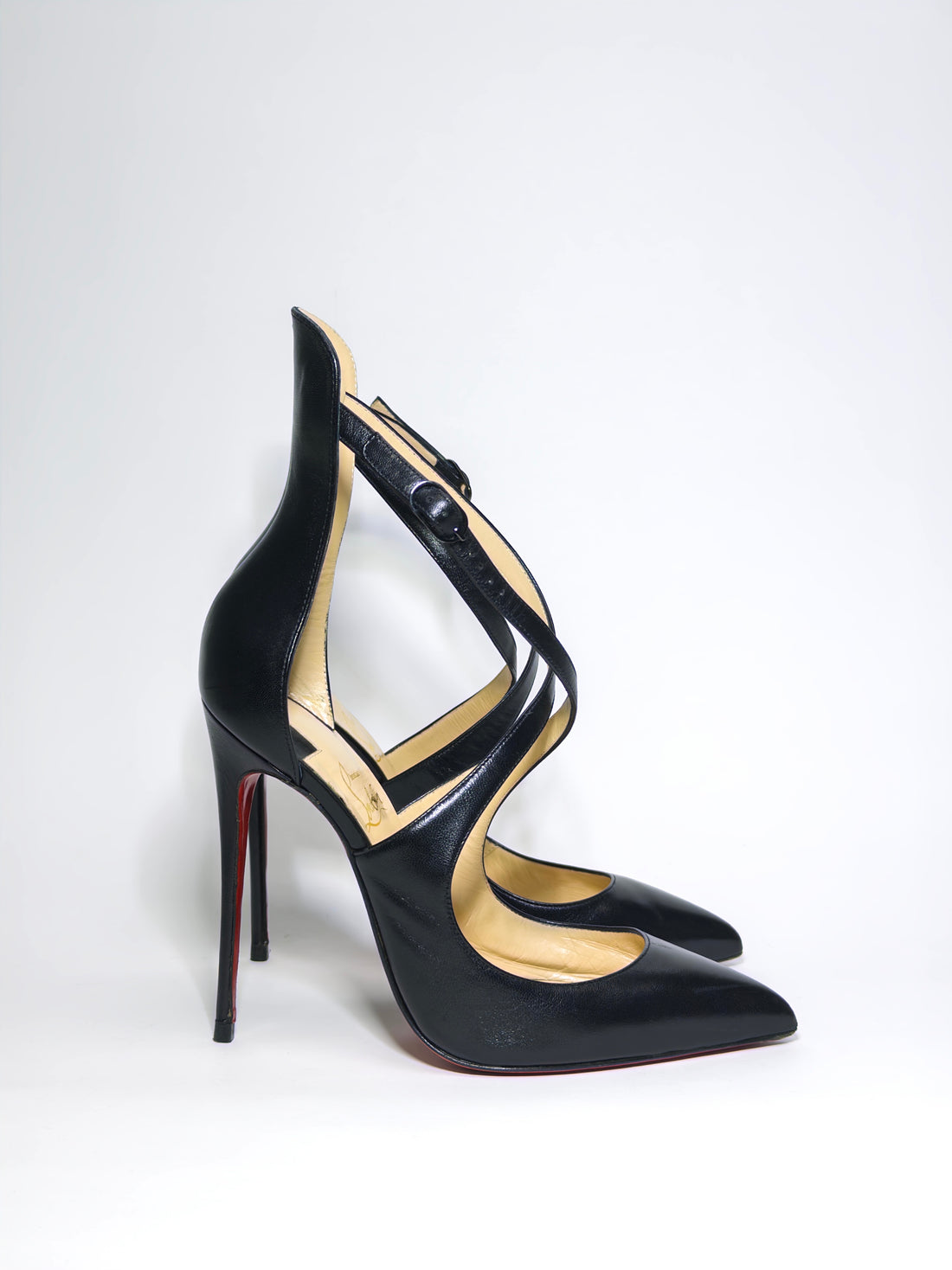 Christian Louboutin Black Leather Marlenarock Pumps