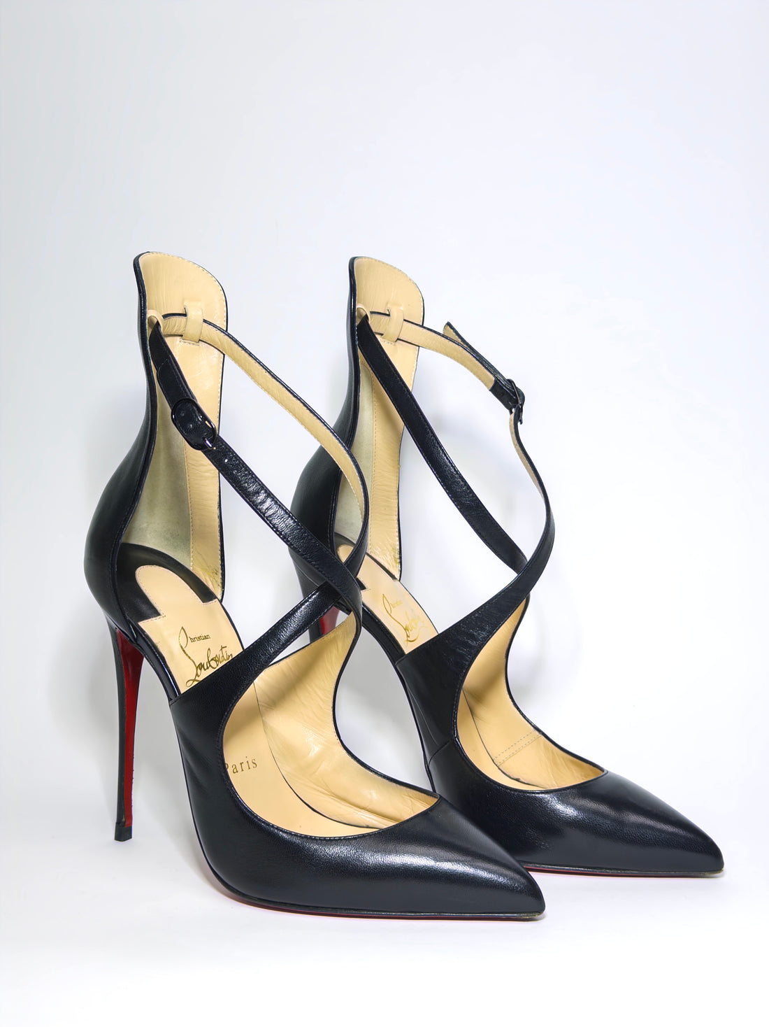 Christian Louboutin Black Leather Marlenarock Pumps