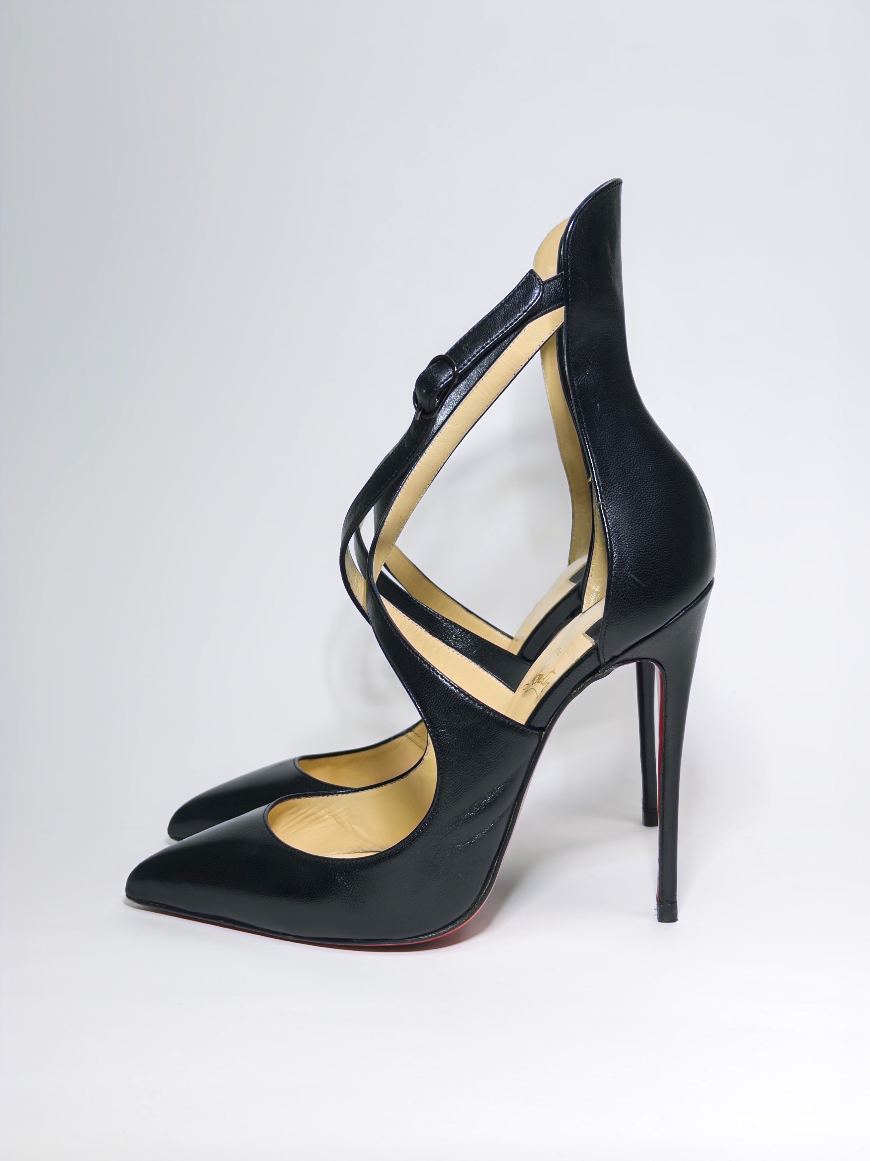 Christian Louboutin Black Leather Marlenarock Pumps