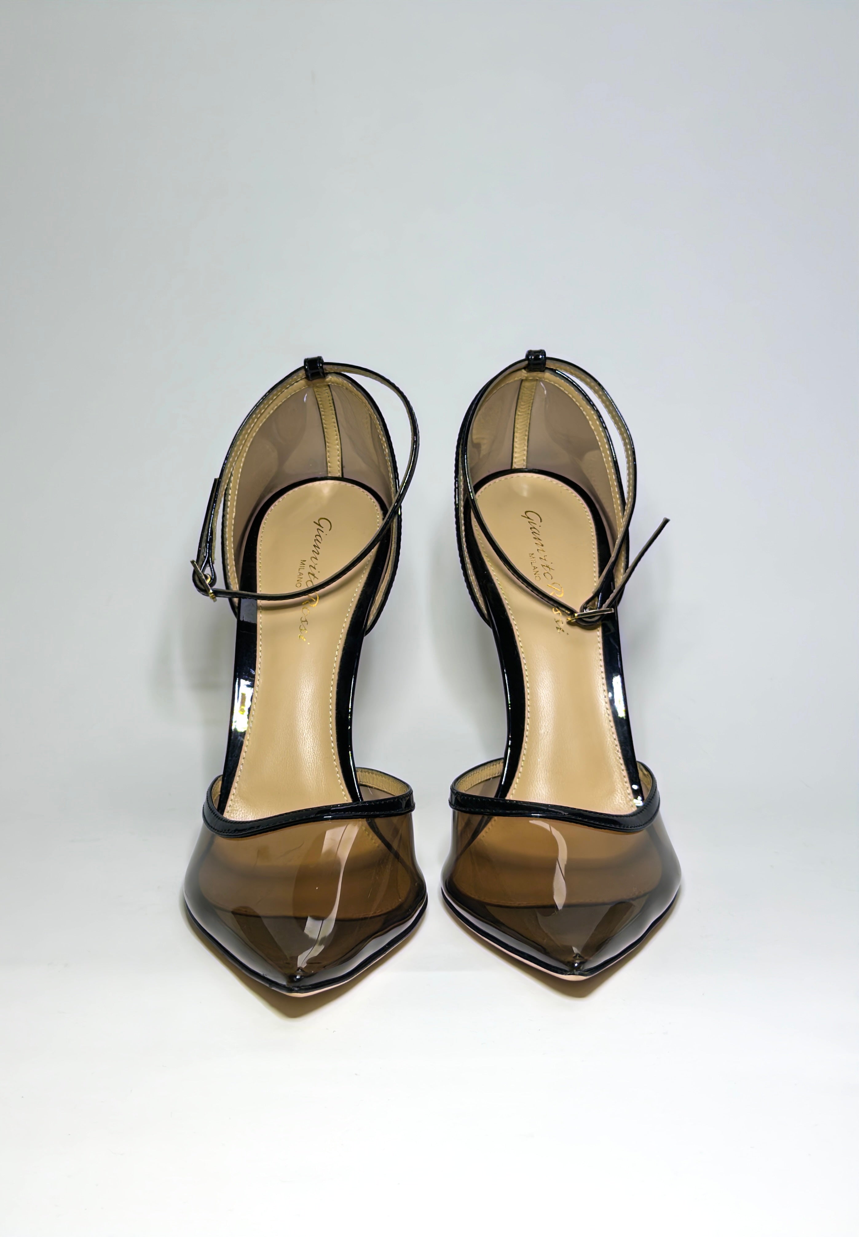 Gianvito Rossi Black Patent Leather and PVC Pumps