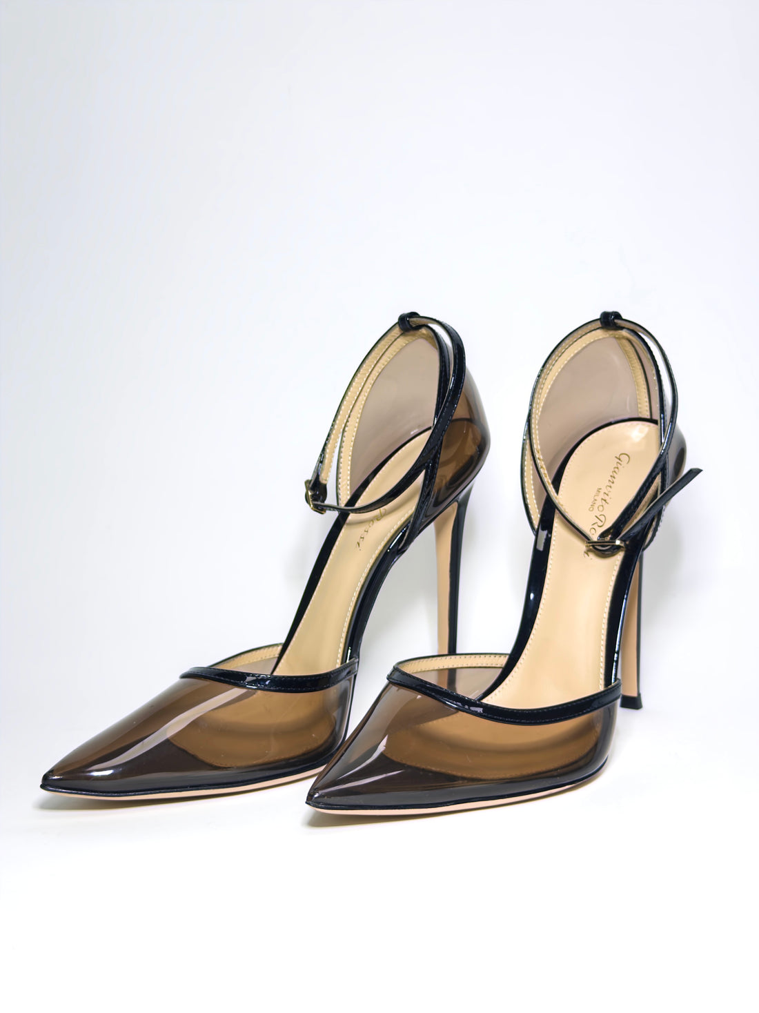 Gianvito Rossi Black Patent Leather and PVC Pumps