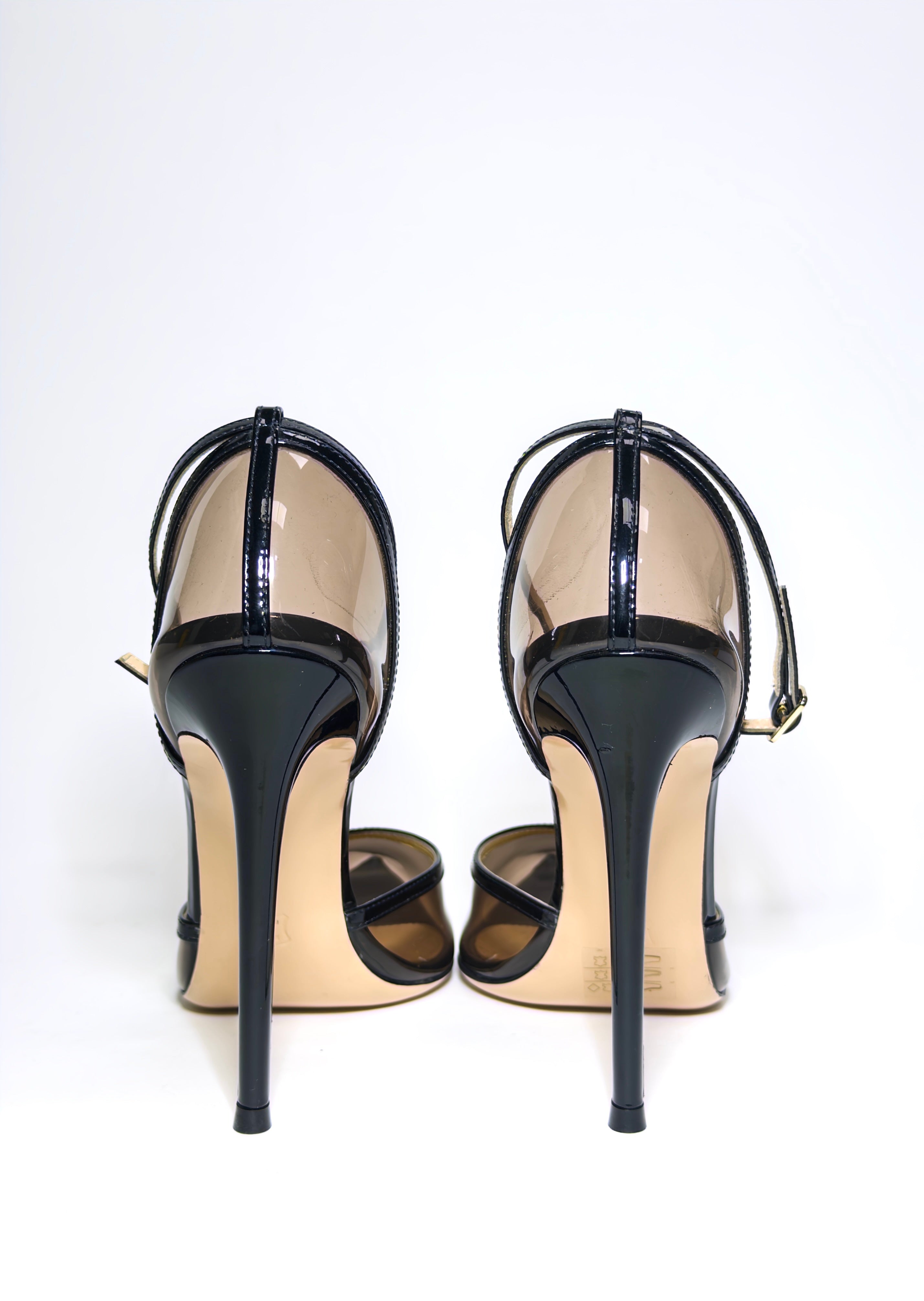 Gianvito Rossi Black Patent Leather and PVC Pumps