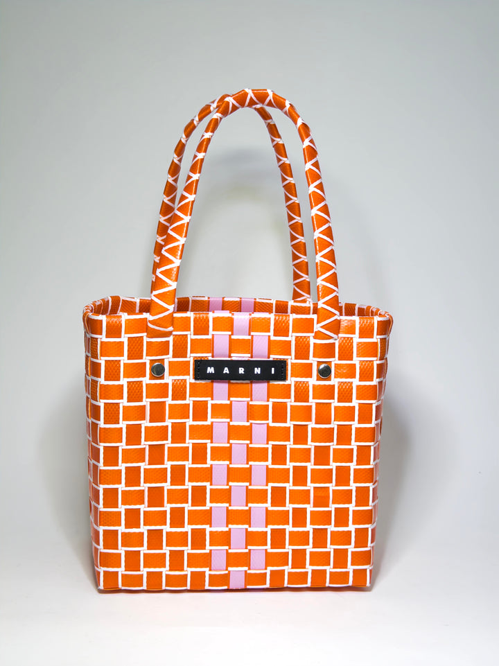 Marni Orange Braided Box Bucket Bag