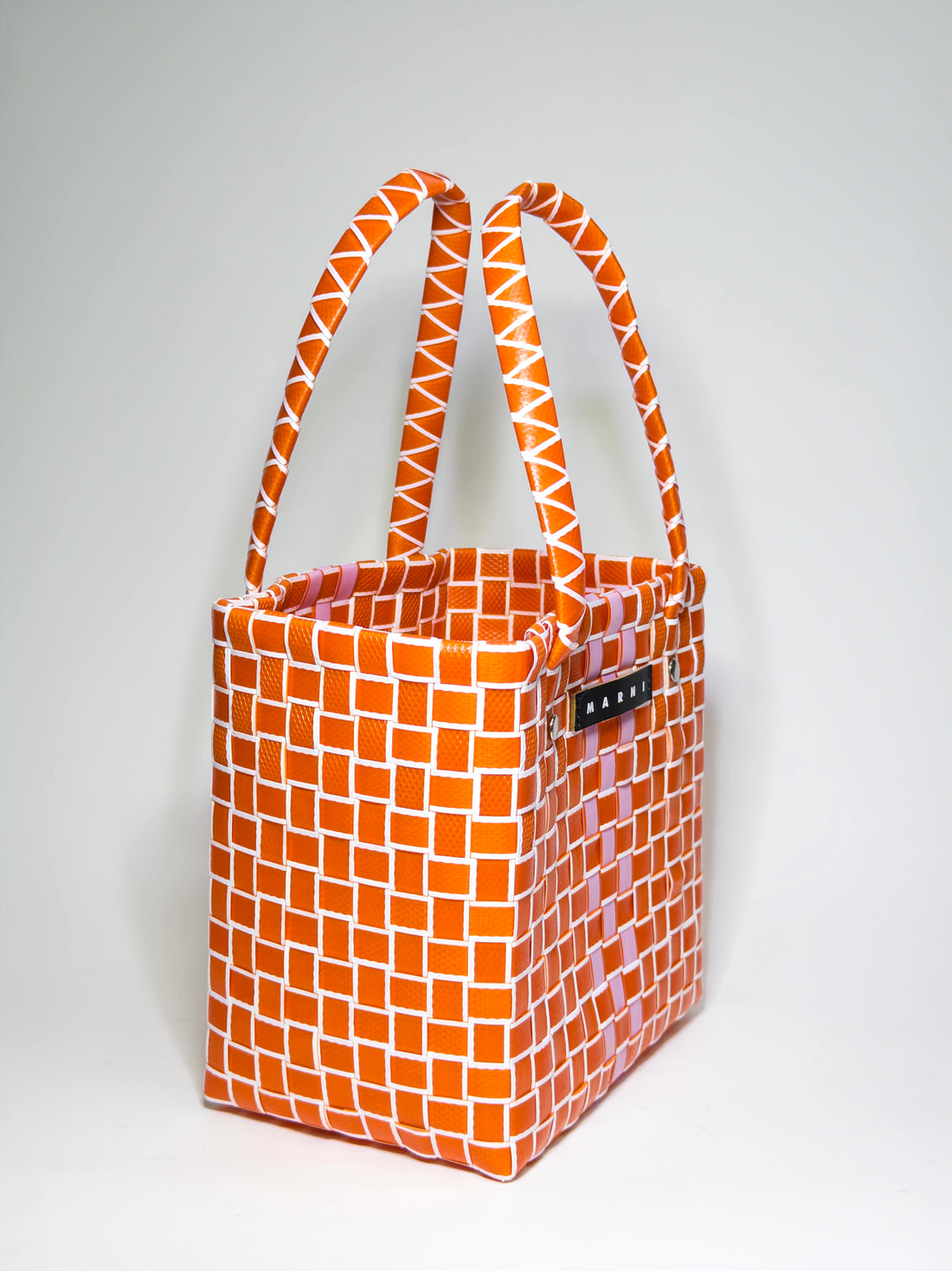 Marni Orange Braided Box Bucket Bag