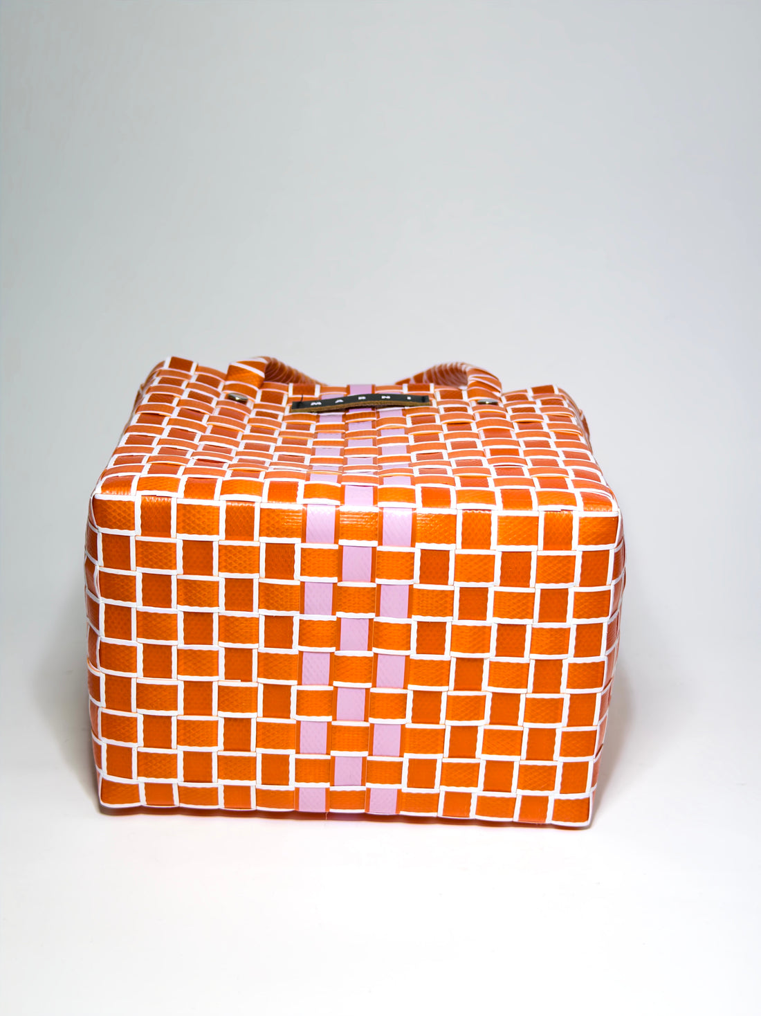 Marni Orange Braided Box Bucket Bag