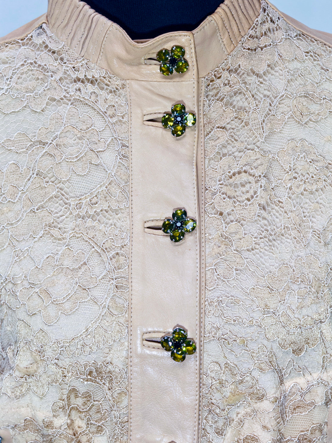 Dolce & Gabbana Pink Lace & Leather Jacket