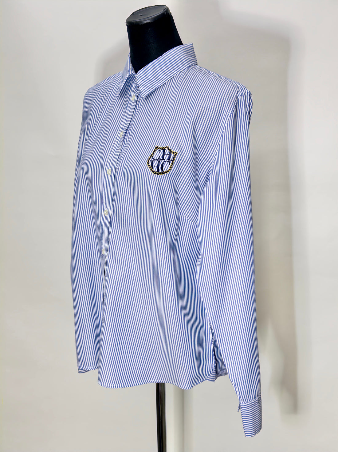Carolina Herrera Cotton Crest Embroidered Shirt