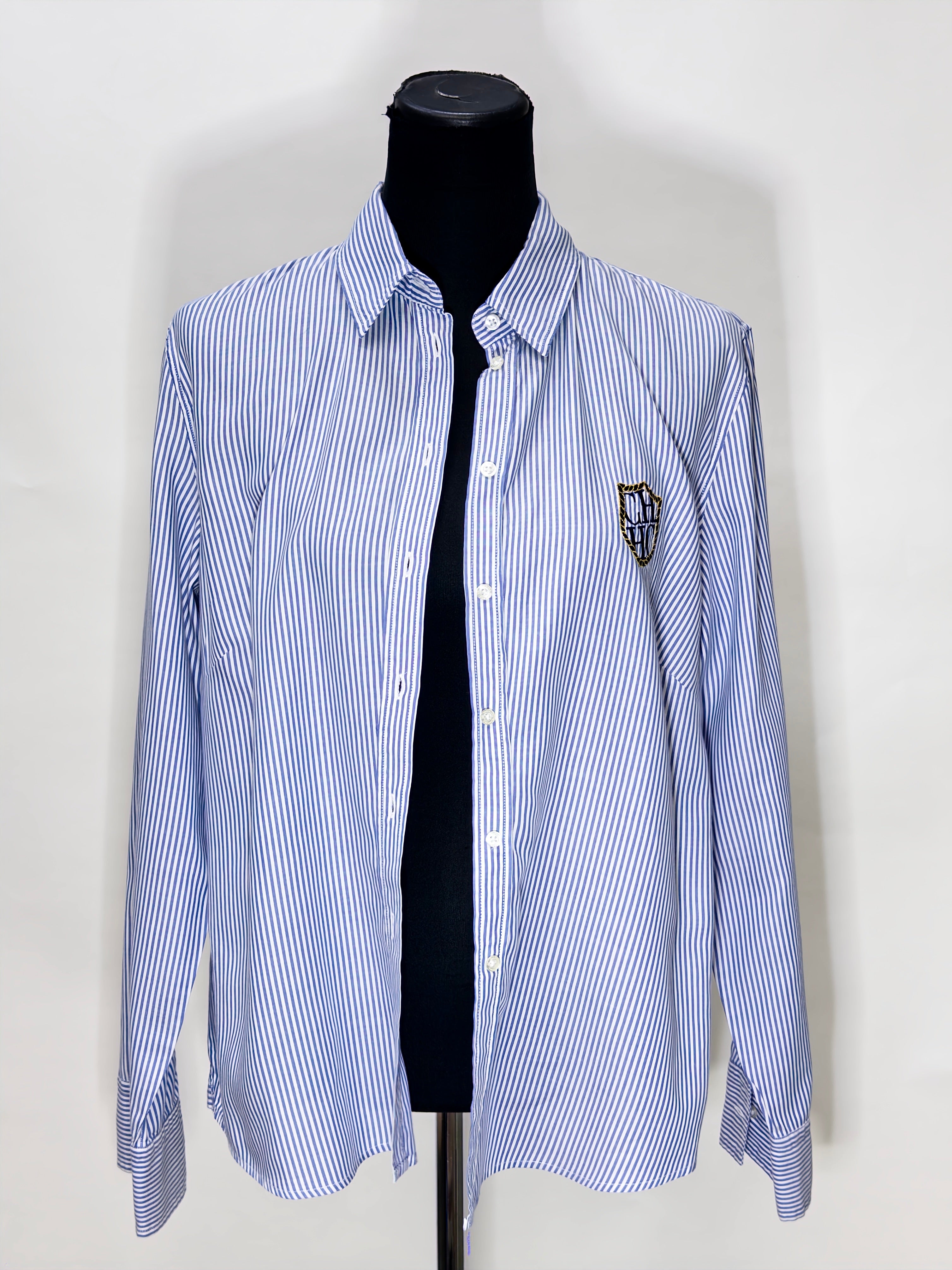 Carolina Herrera Cotton Crest Embroidered Shirt