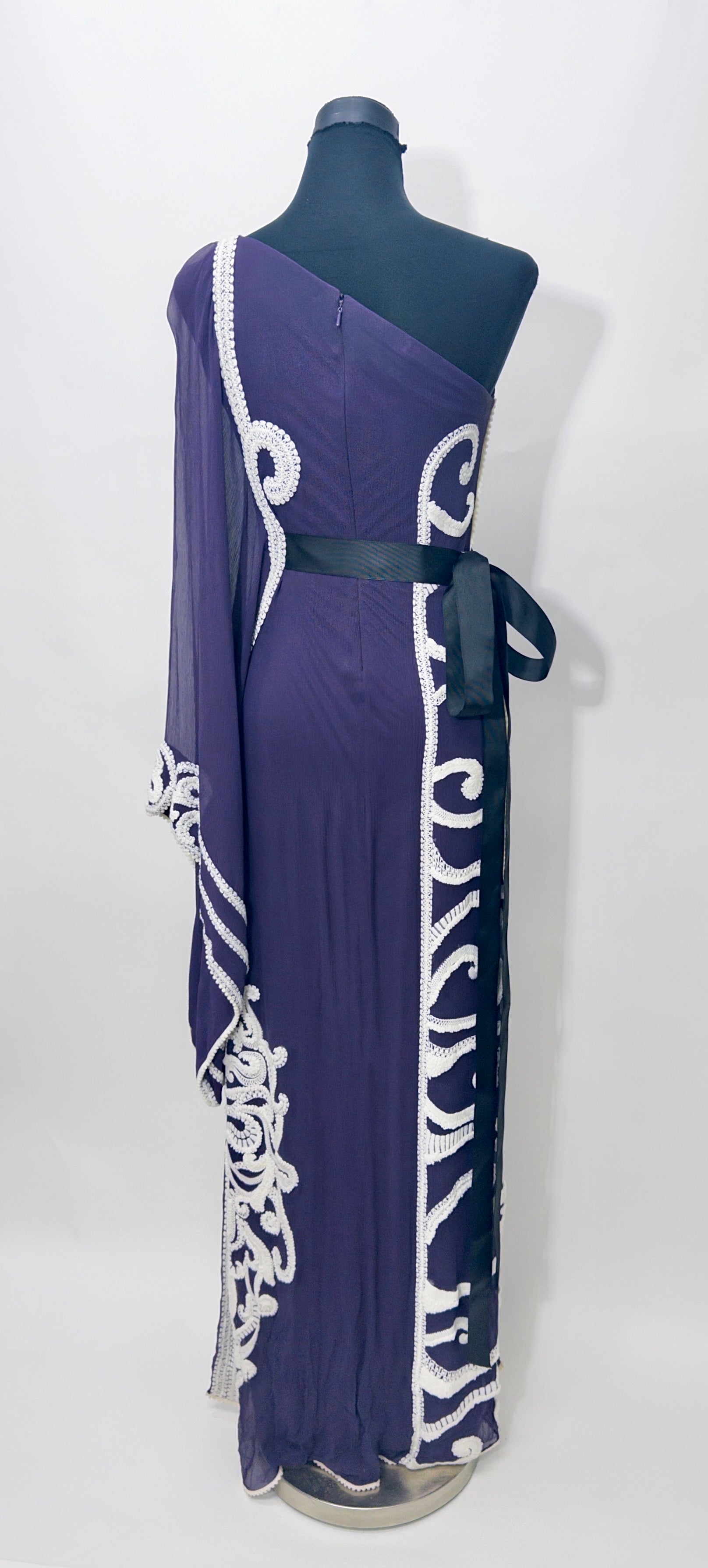 Zareena Silk One Shoulder Purple Dress