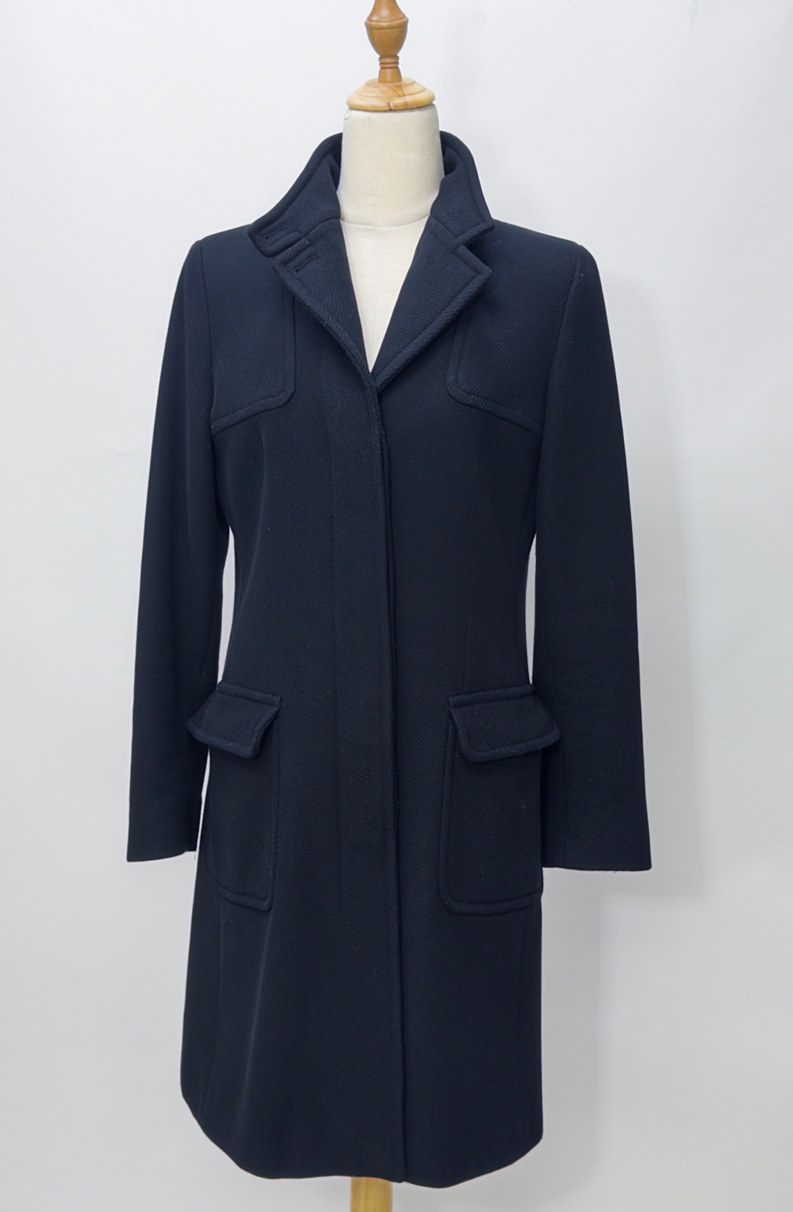 Weekend MaxMara Black Single Breasted Wool Coat
