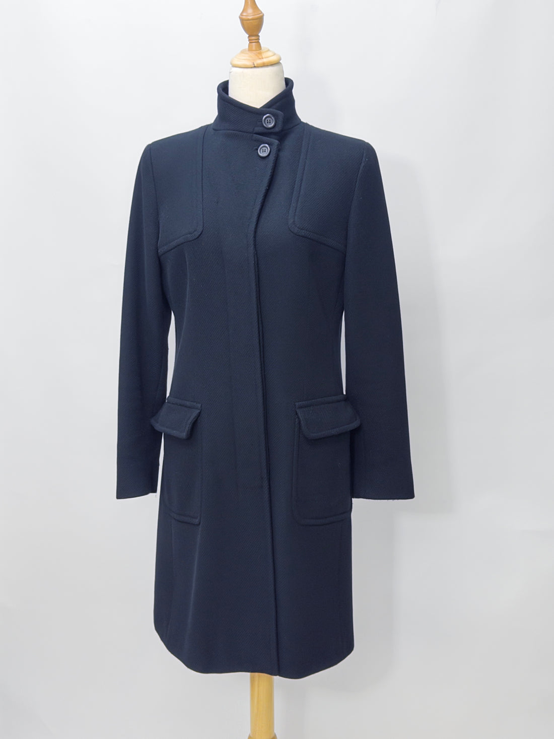Weekend MaxMara Black Single Breasted Wool Coat