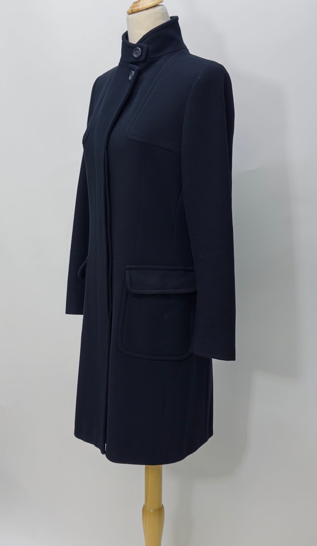 Weekend MaxMara Black Single Breasted Wool Coat