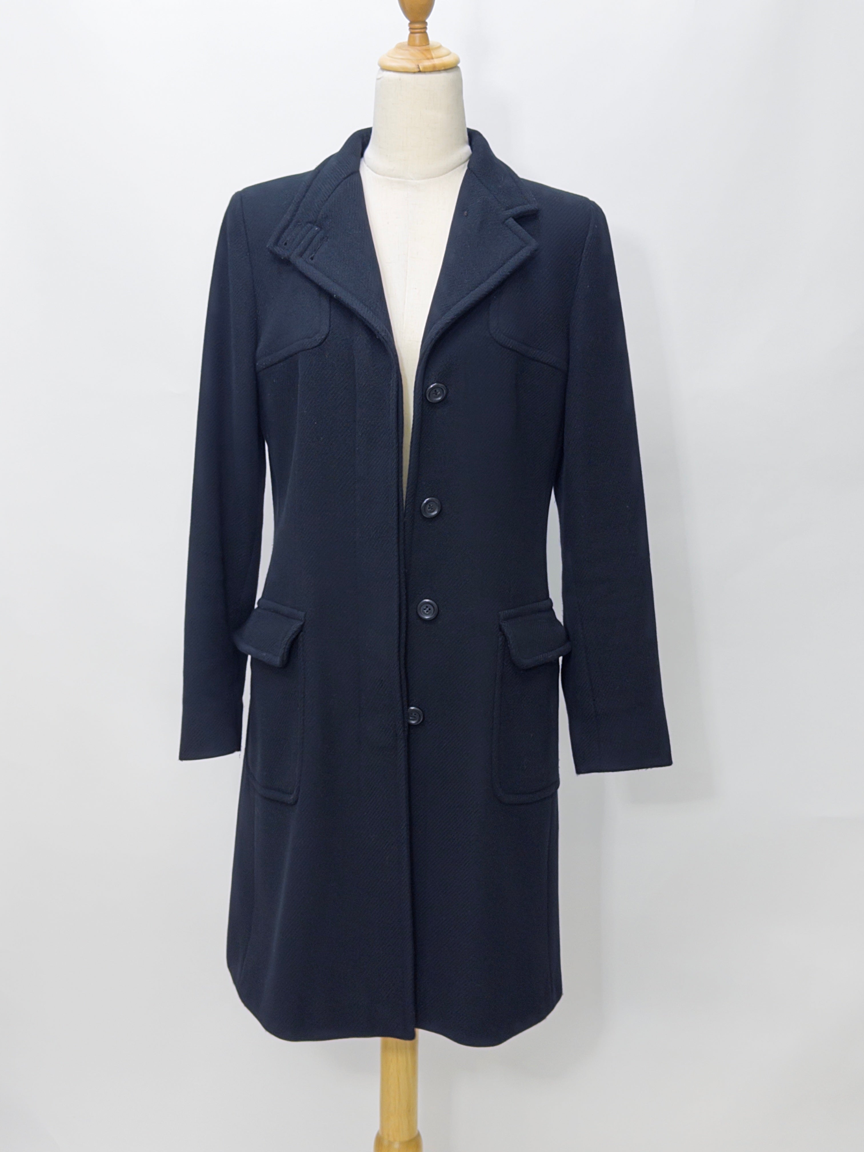 Weekend MaxMara Black Single Breasted Wool Coat