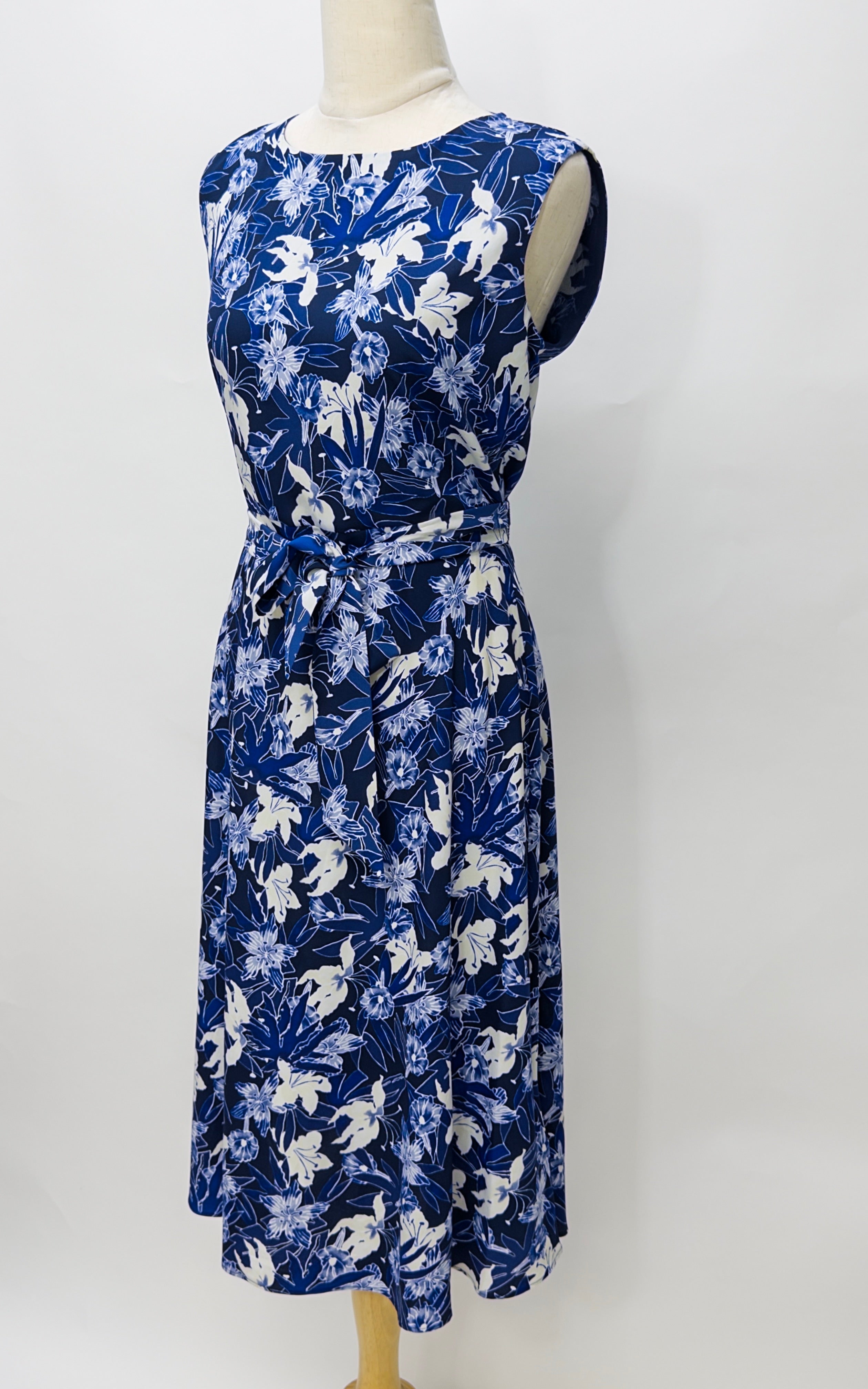 Ralph Lauren Floral Blue Midi Dress