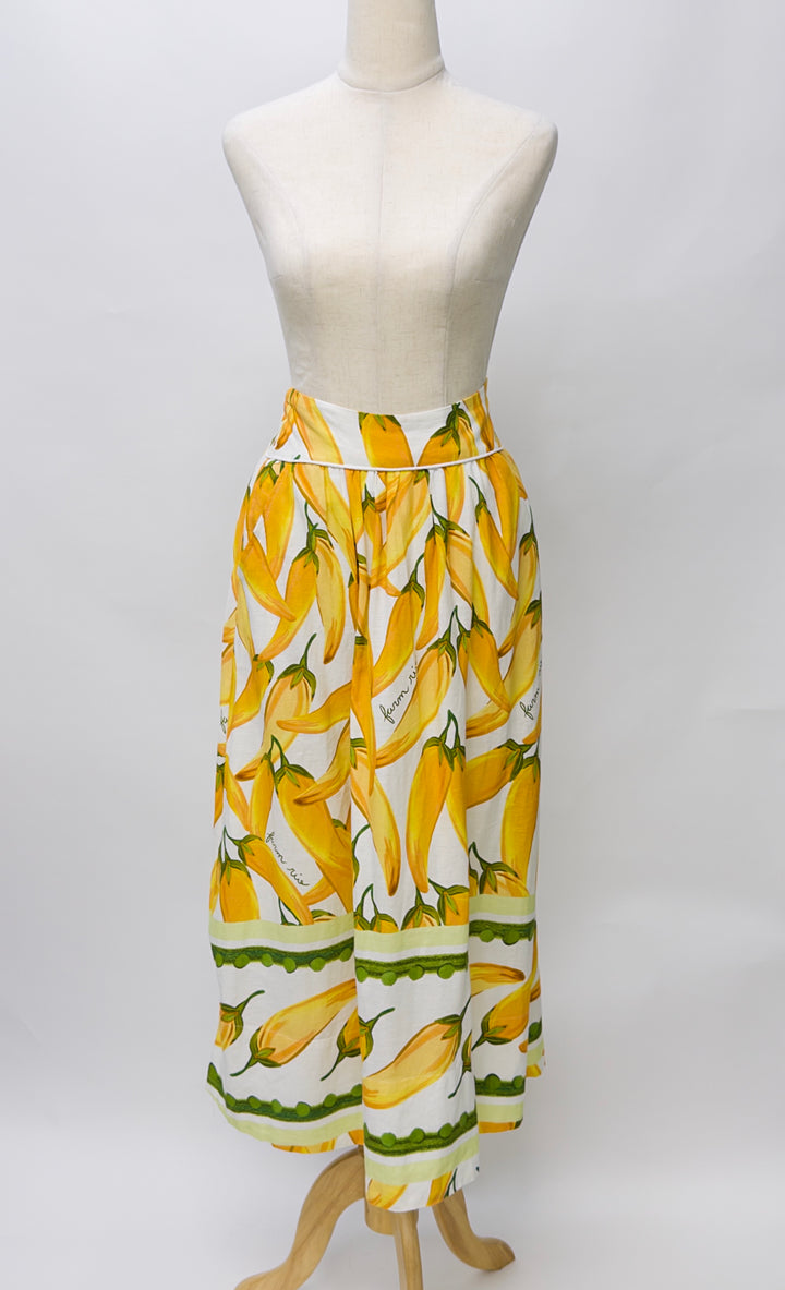 Farm Rio Yellow Bananas Midi Skirt