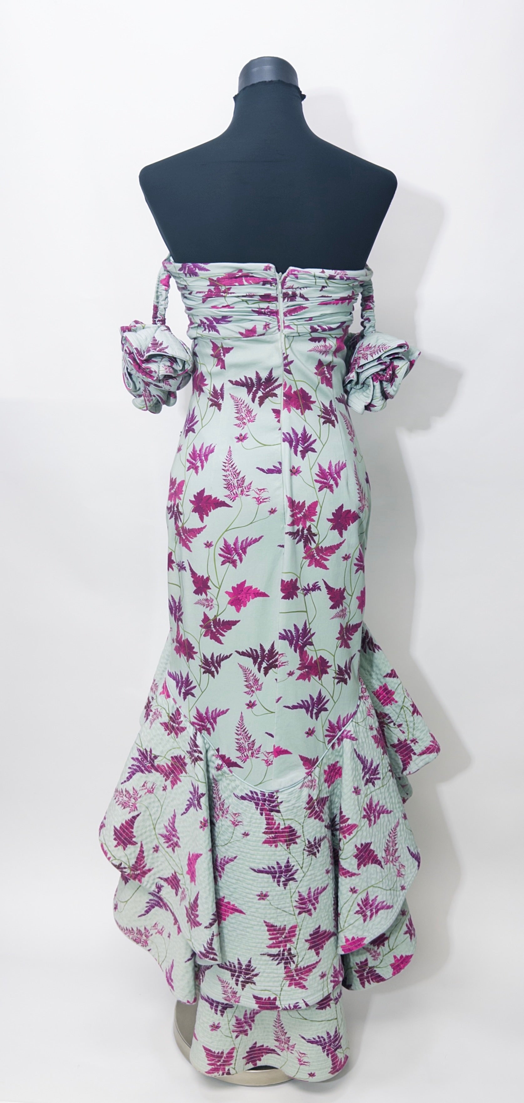 Johanna Ortiz Off-Shoulder Ruffled Long Dress