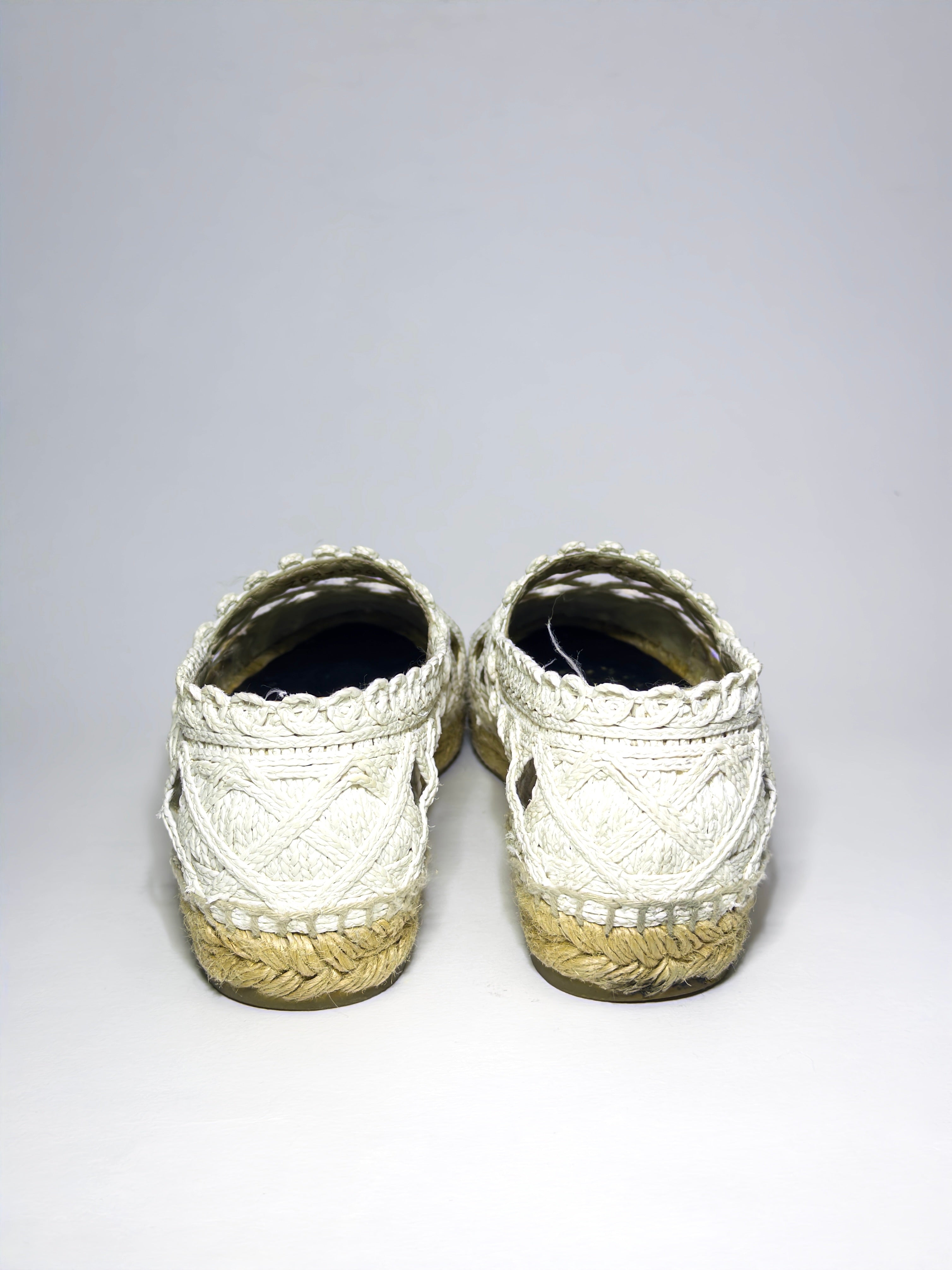 Chanel Knit Fabric and Canvas Interlocking CC Logo Espadrilles