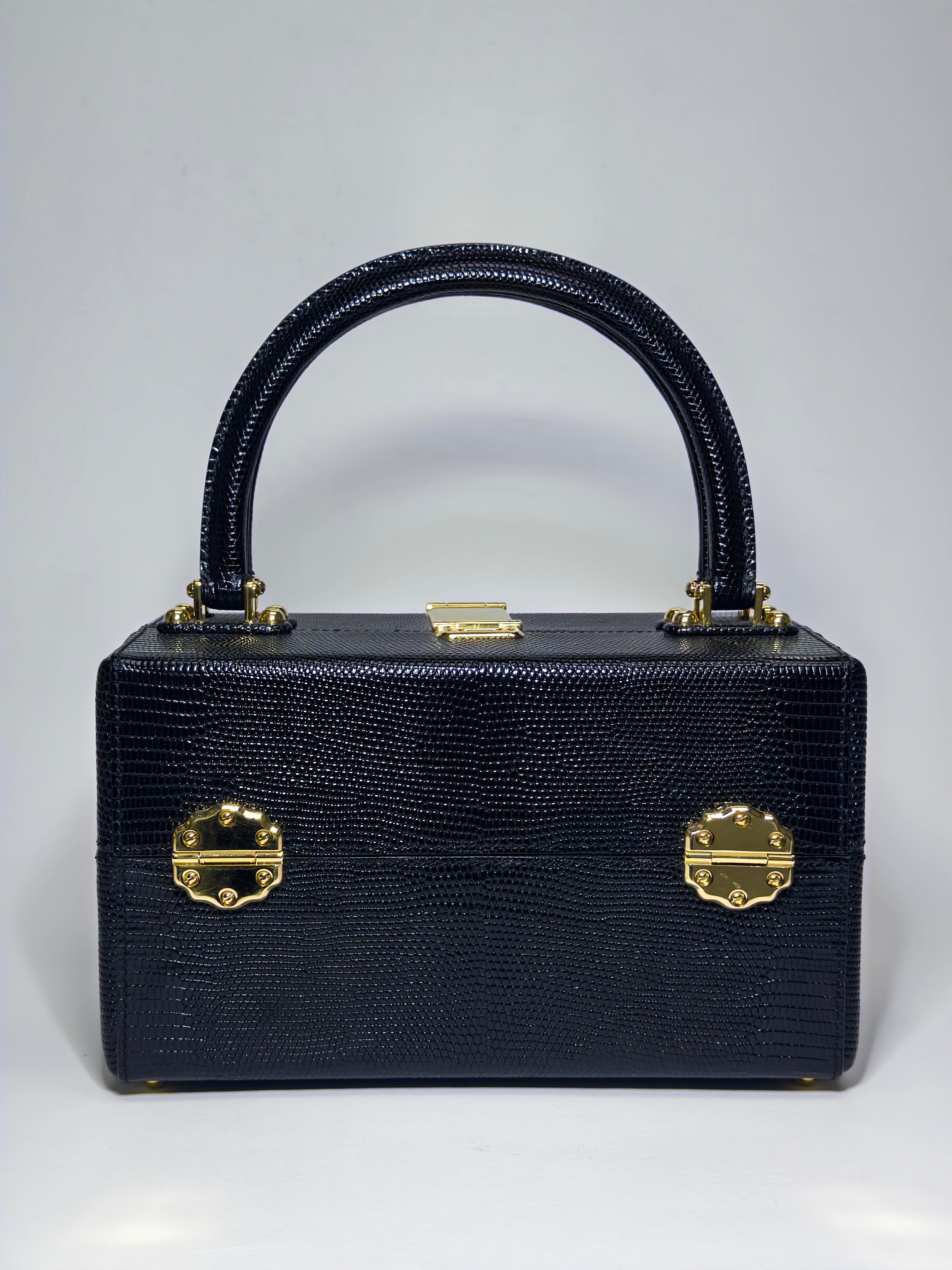 Dolce & Gabbana Lizard Embossed Box in Calfskin Leather