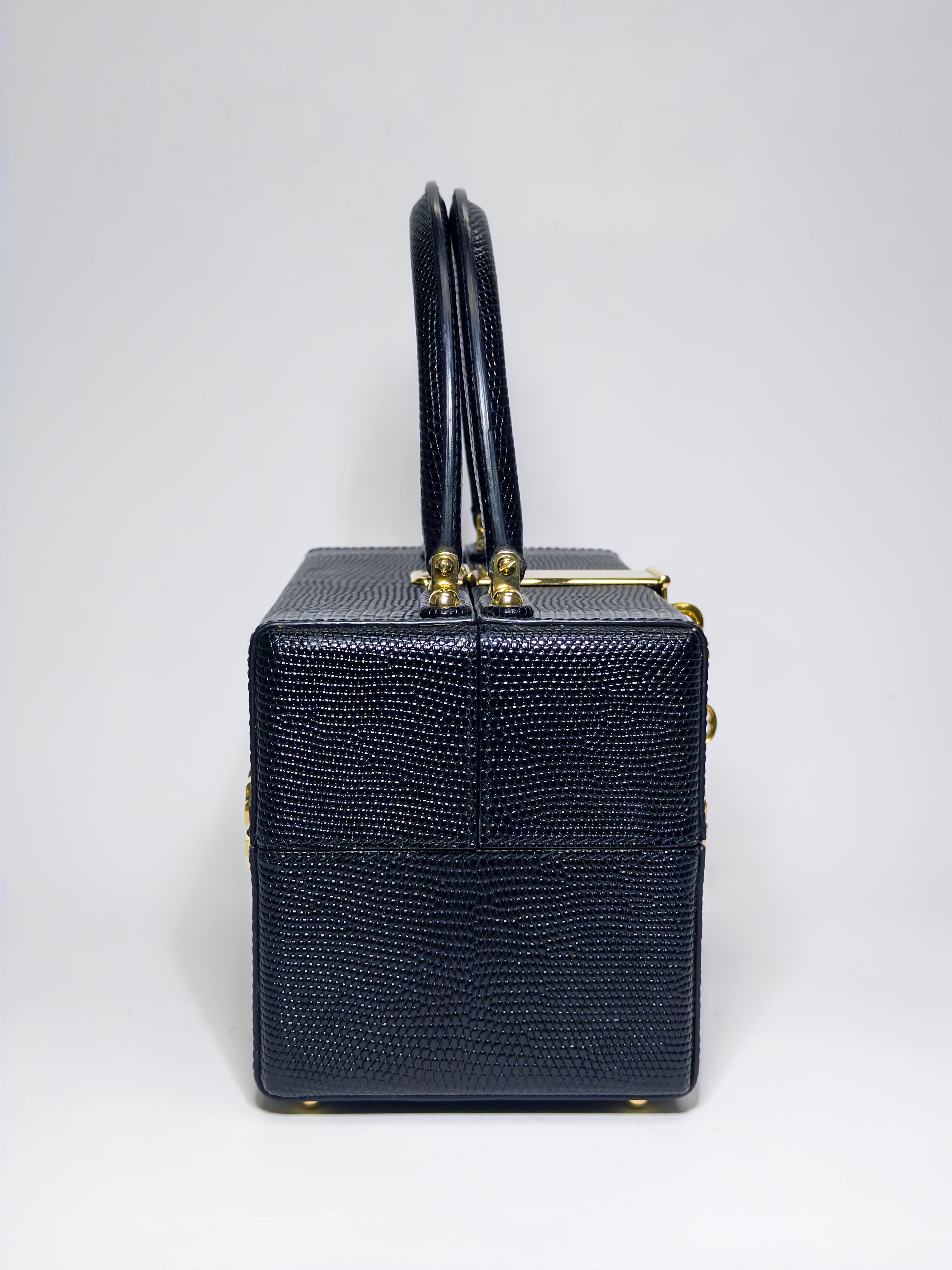 Dolce & Gabbana Lizard Embossed Box in Calfskin Leather