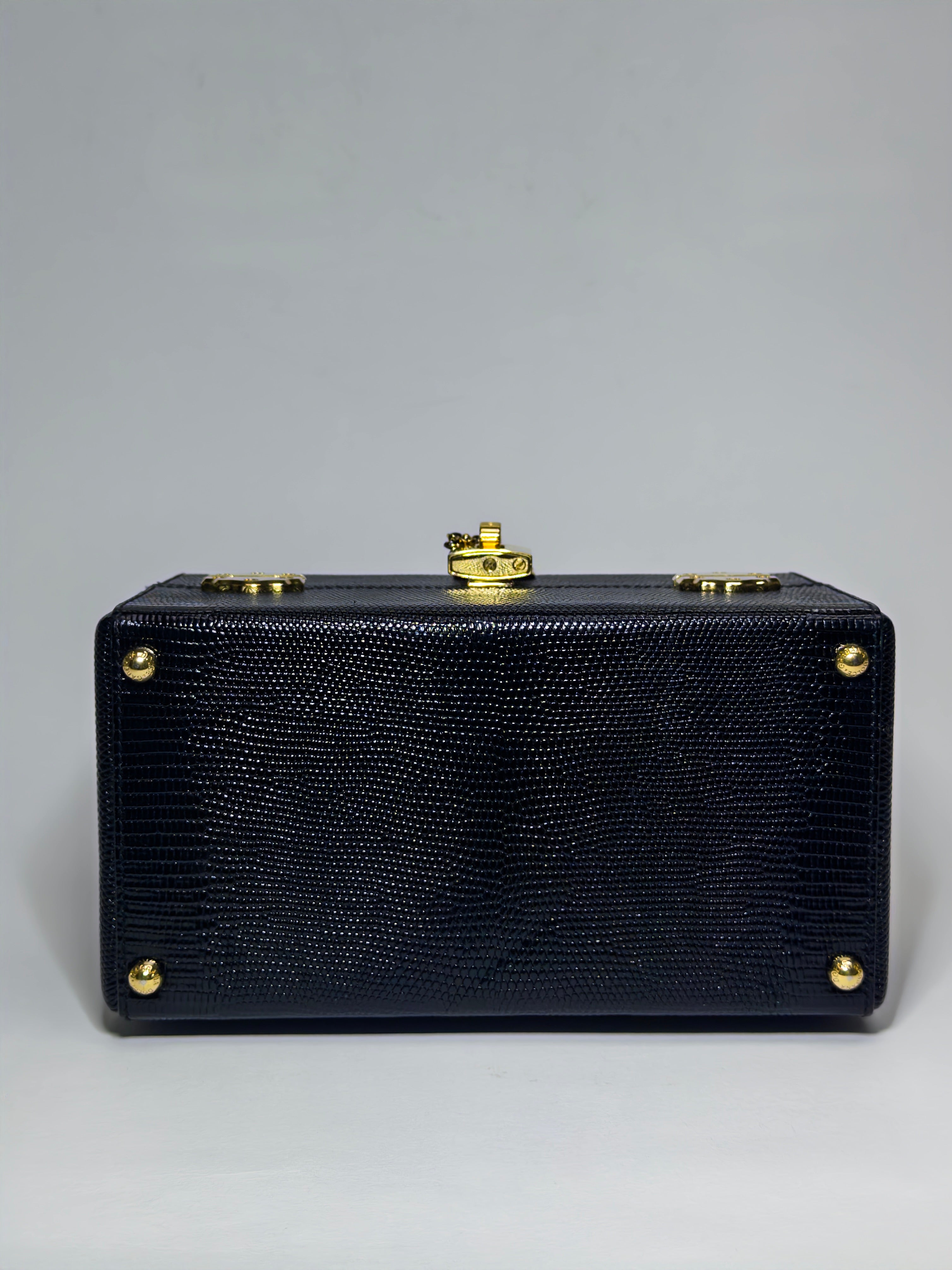 Dolce & Gabbana Lizard Embossed Box in Calfskin Leather