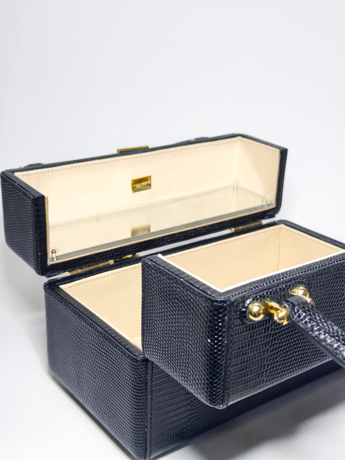 Dolce & Gabbana Lizard Embossed Box in Calfskin Leather