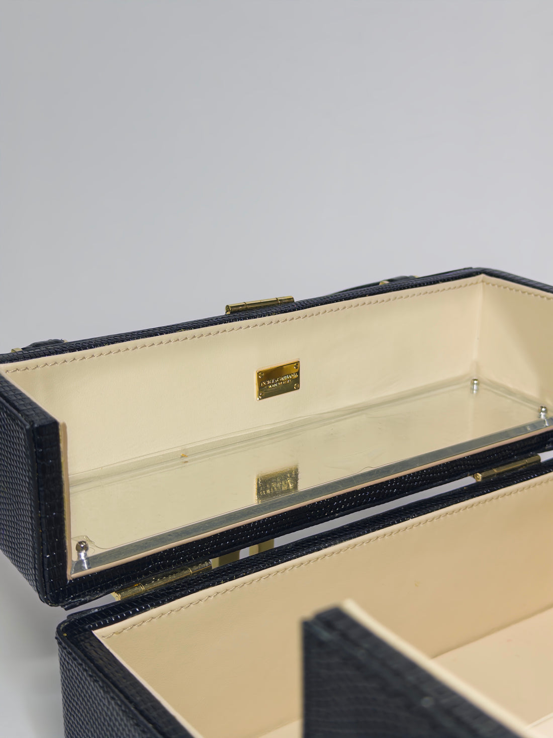 Dolce & Gabbana Lizard Embossed Box in Calfskin Leather