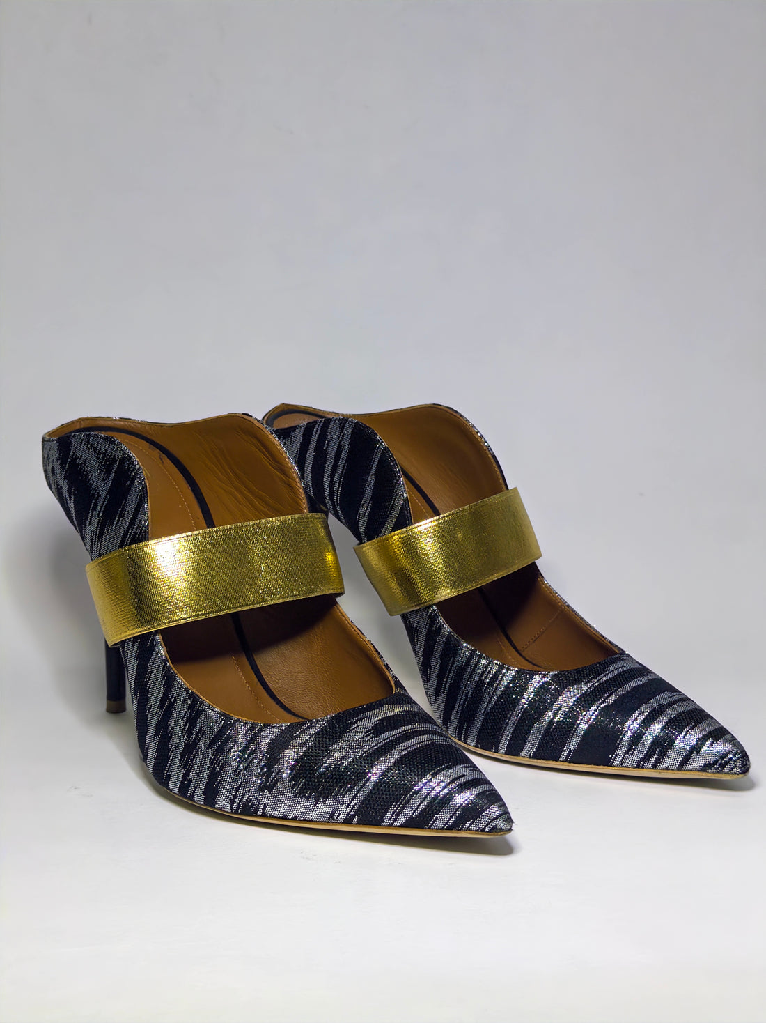 Malone Souliers Lurex Fabric Maureen Mules