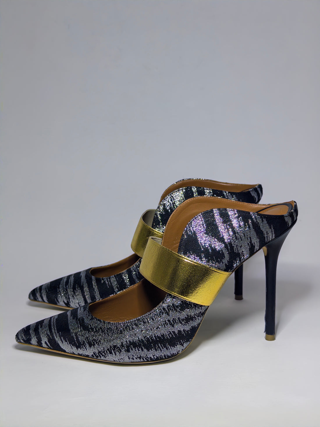 Malone Souliers Lurex Fabric Maureen Mules