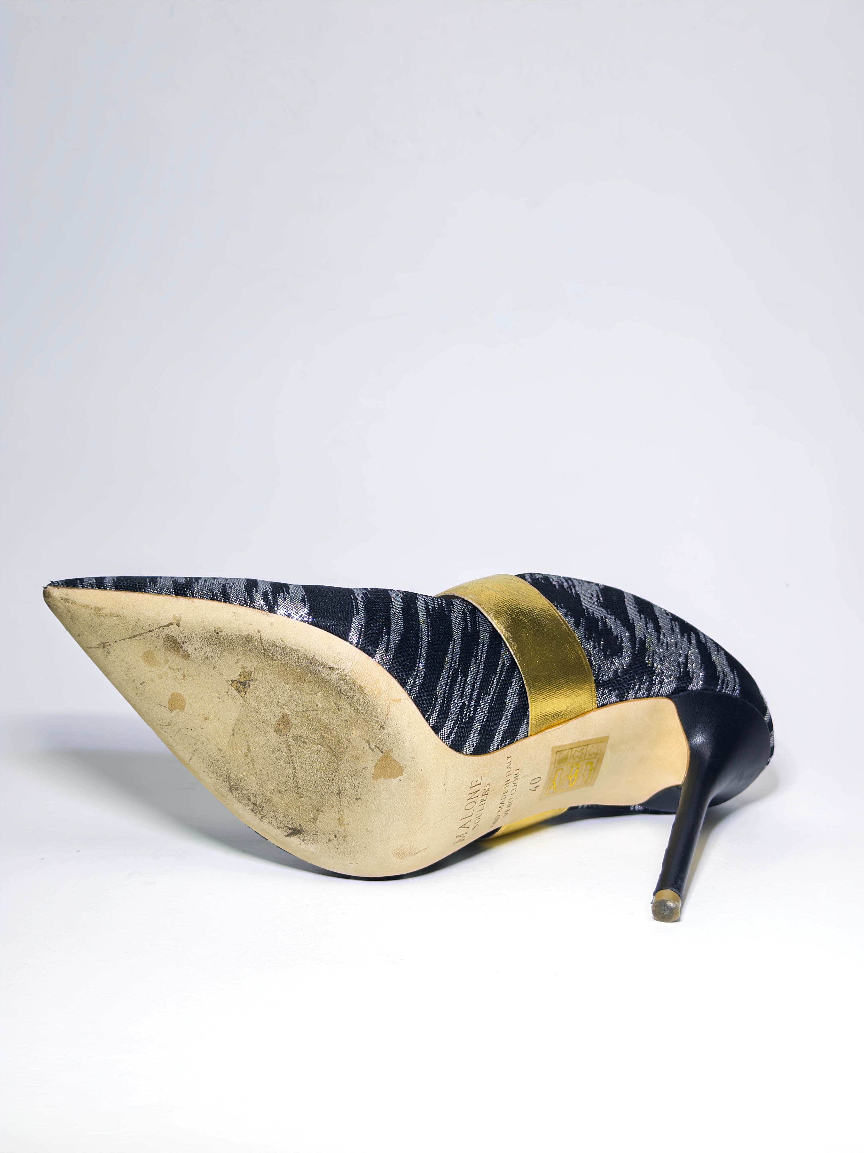 Malone Souliers Lurex Fabric Maureen Mules