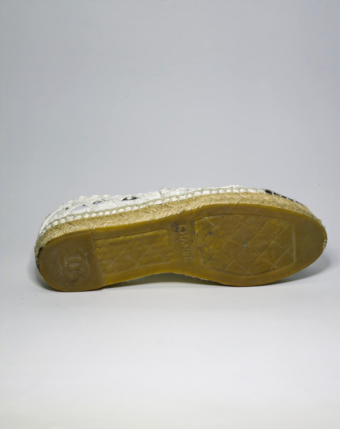 Chanel Knit Fabric and Canvas Interlocking CC Logo Espadrilles