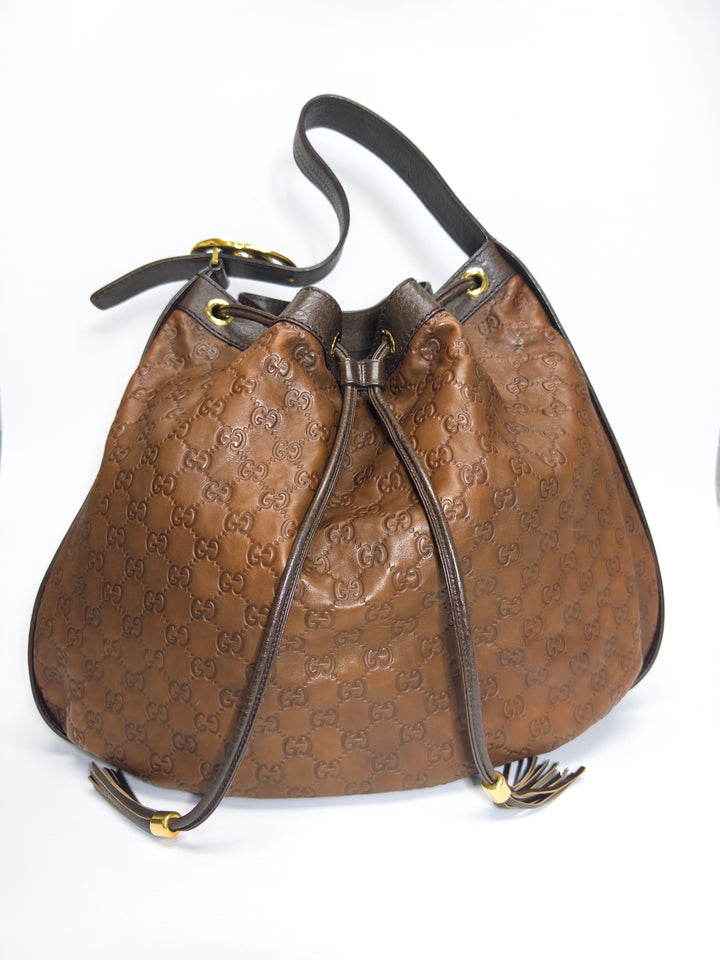 Gucci Brown Guccissima Leather Interlocking Icon Hobo