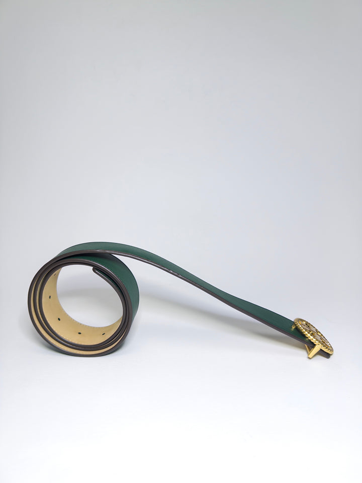 Tory Burch Green Logo Belt