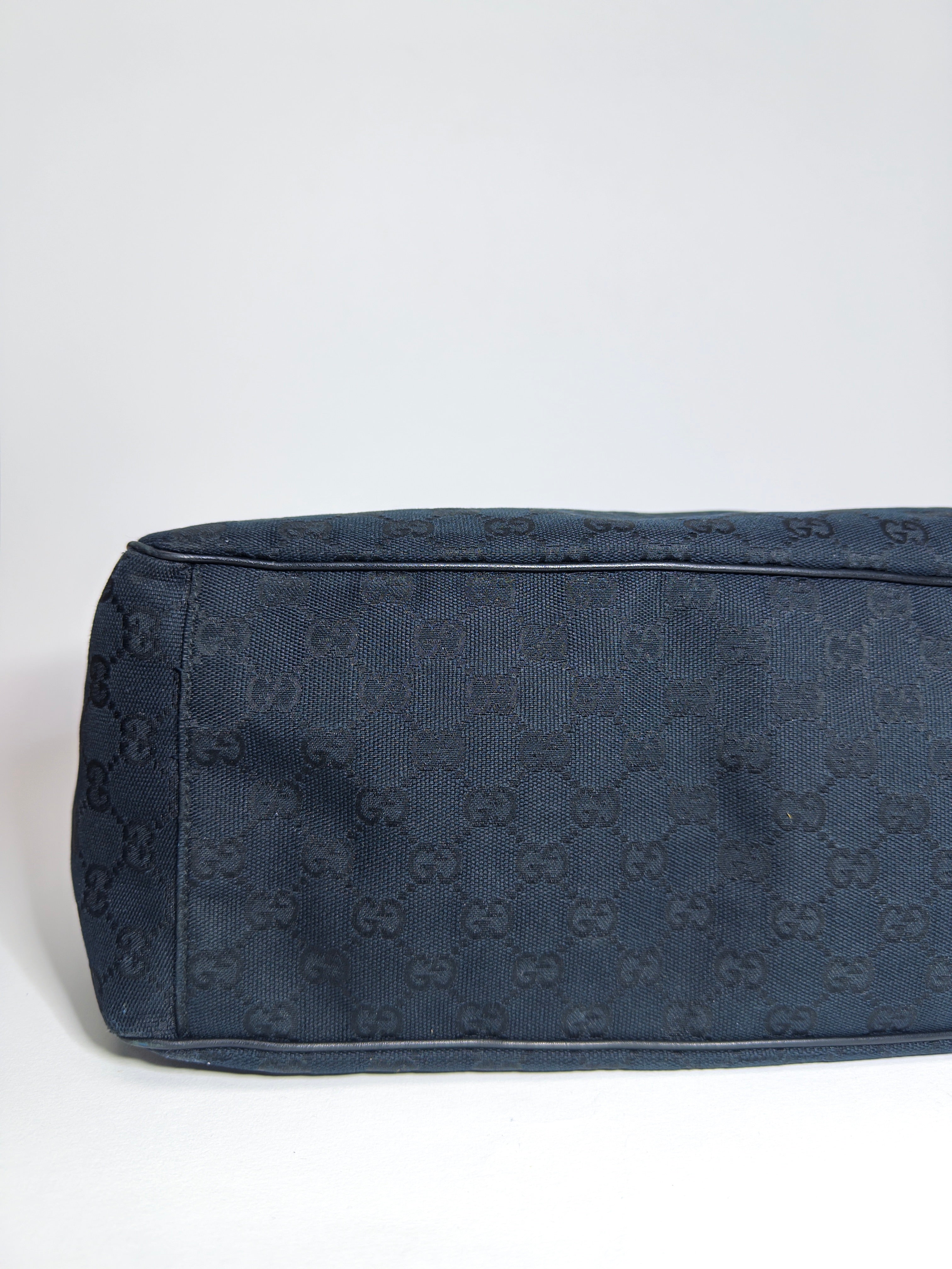 Gucci Positano GG Black Leather and Canvas