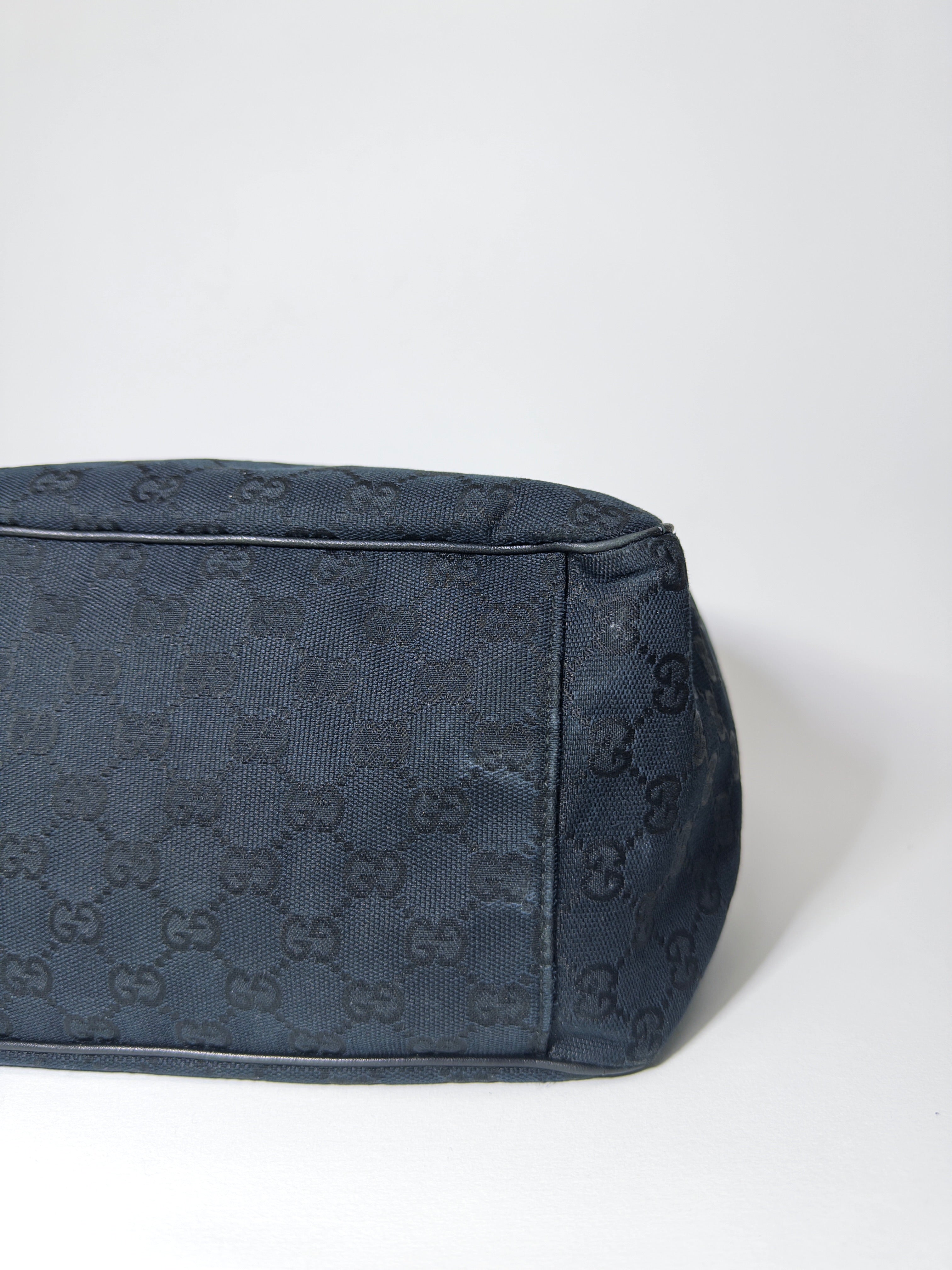 Gucci Positano GG Black Leather and Canvas