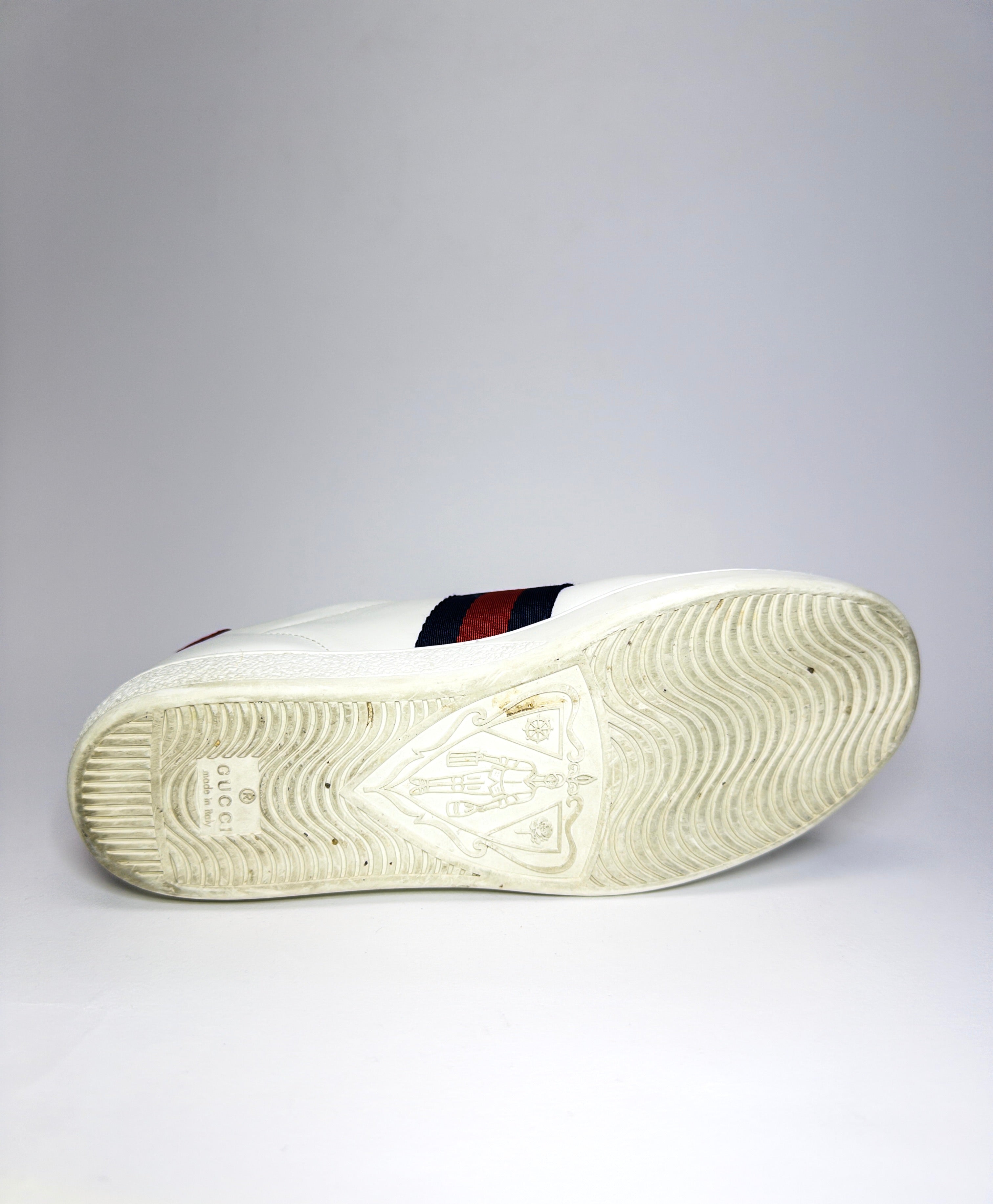 Gucci Leather Crystal Embellished Snake Sneakers