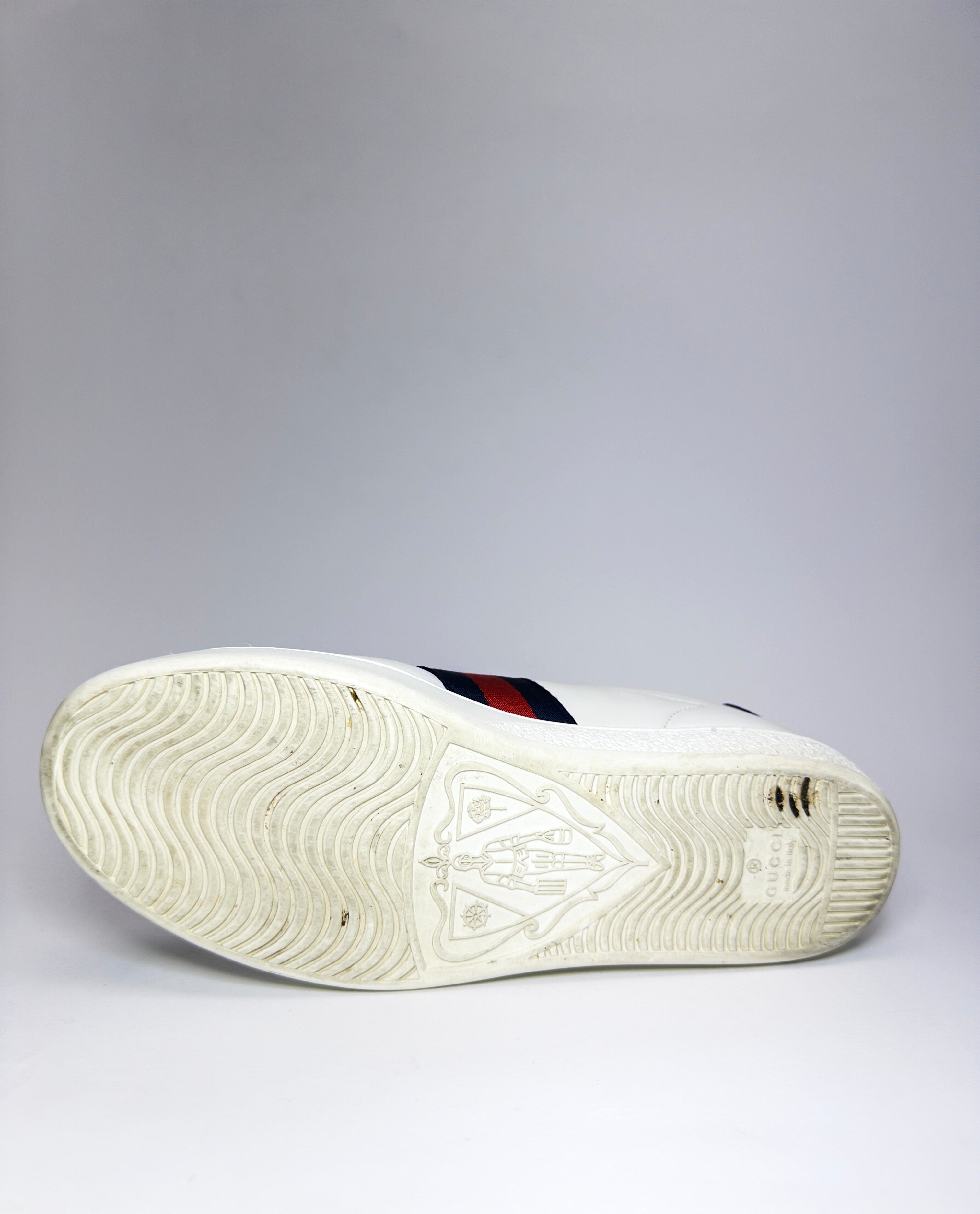 Gucci Leather Crystal Embellished Snake Sneakers