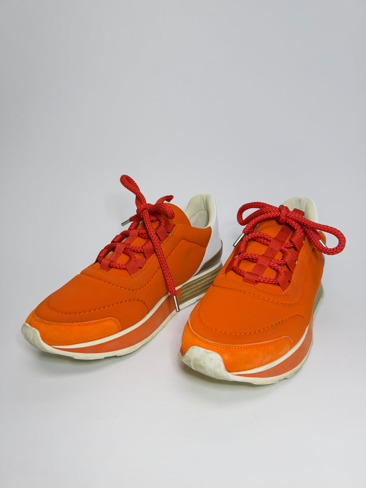 Hermes Neoprene and Leather Miles Sneakers