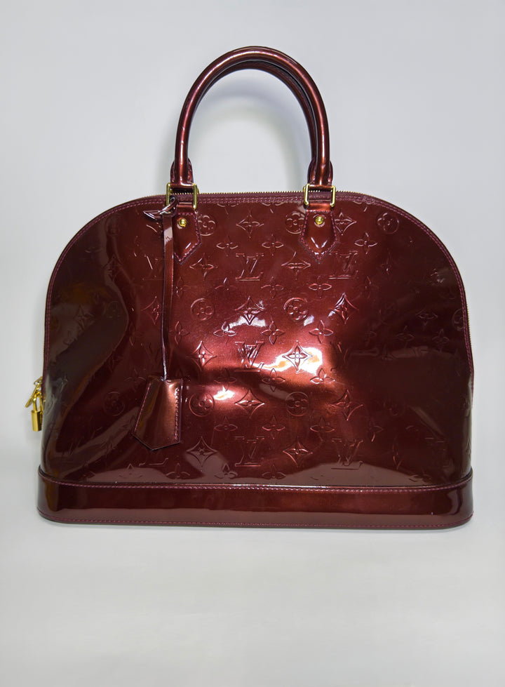 Louis Vuitton Griotte Monogram Vernis Alma GM Bag