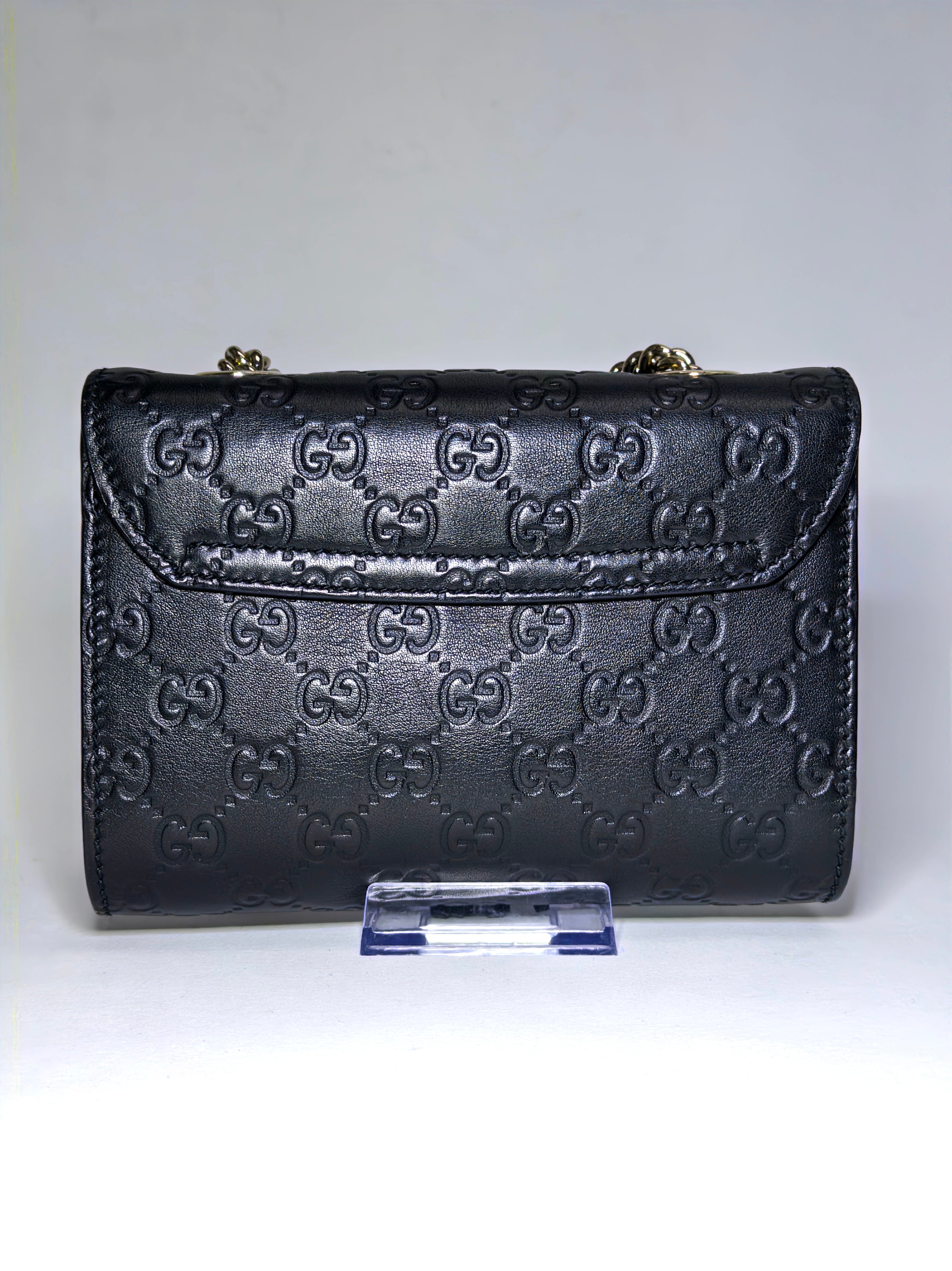 Gucci Black Guccissima Mini Emily Chain Shoulder Bag