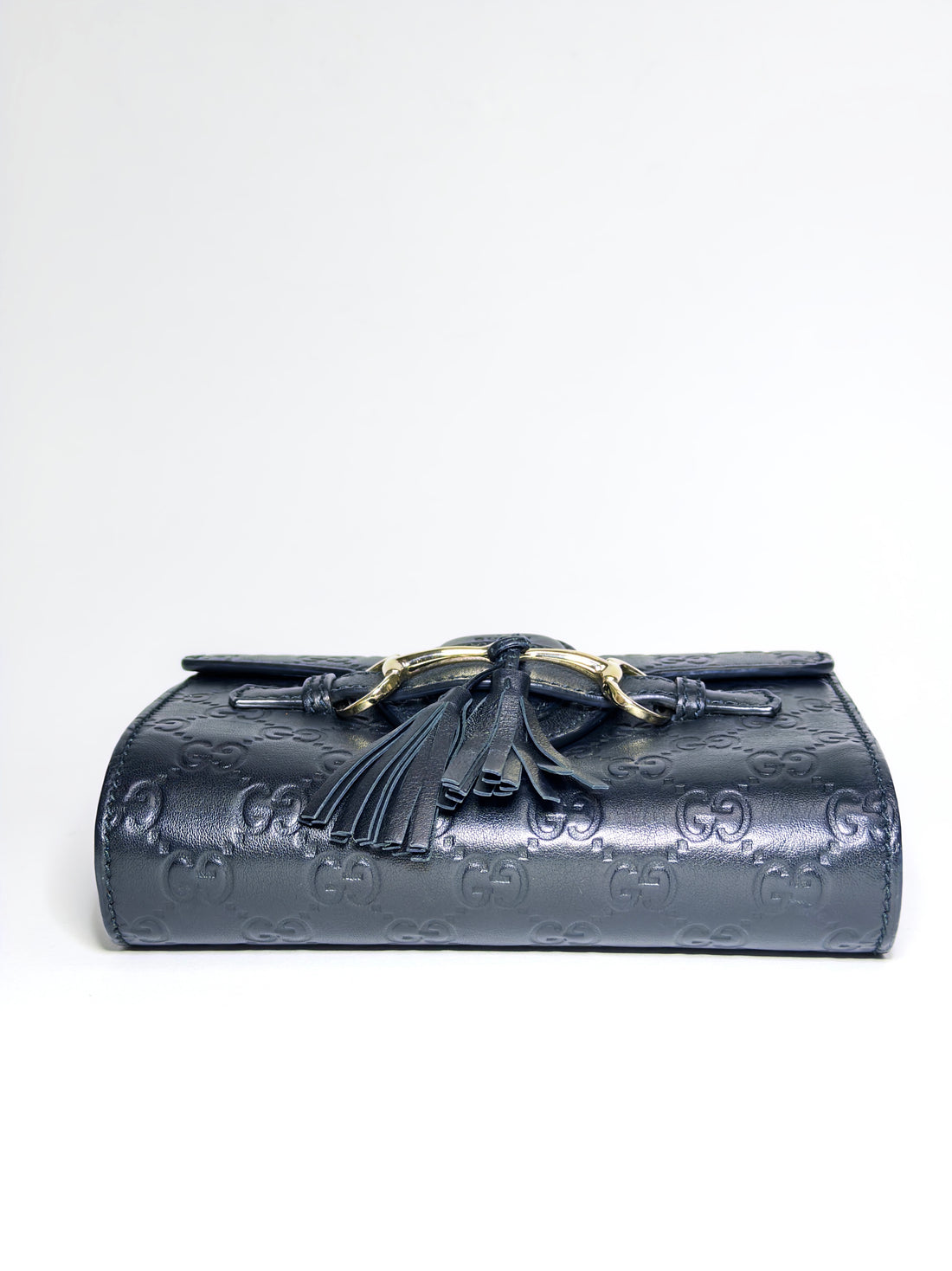 Gucci Black Guccissima Mini Emily Chain Shoulder Bag