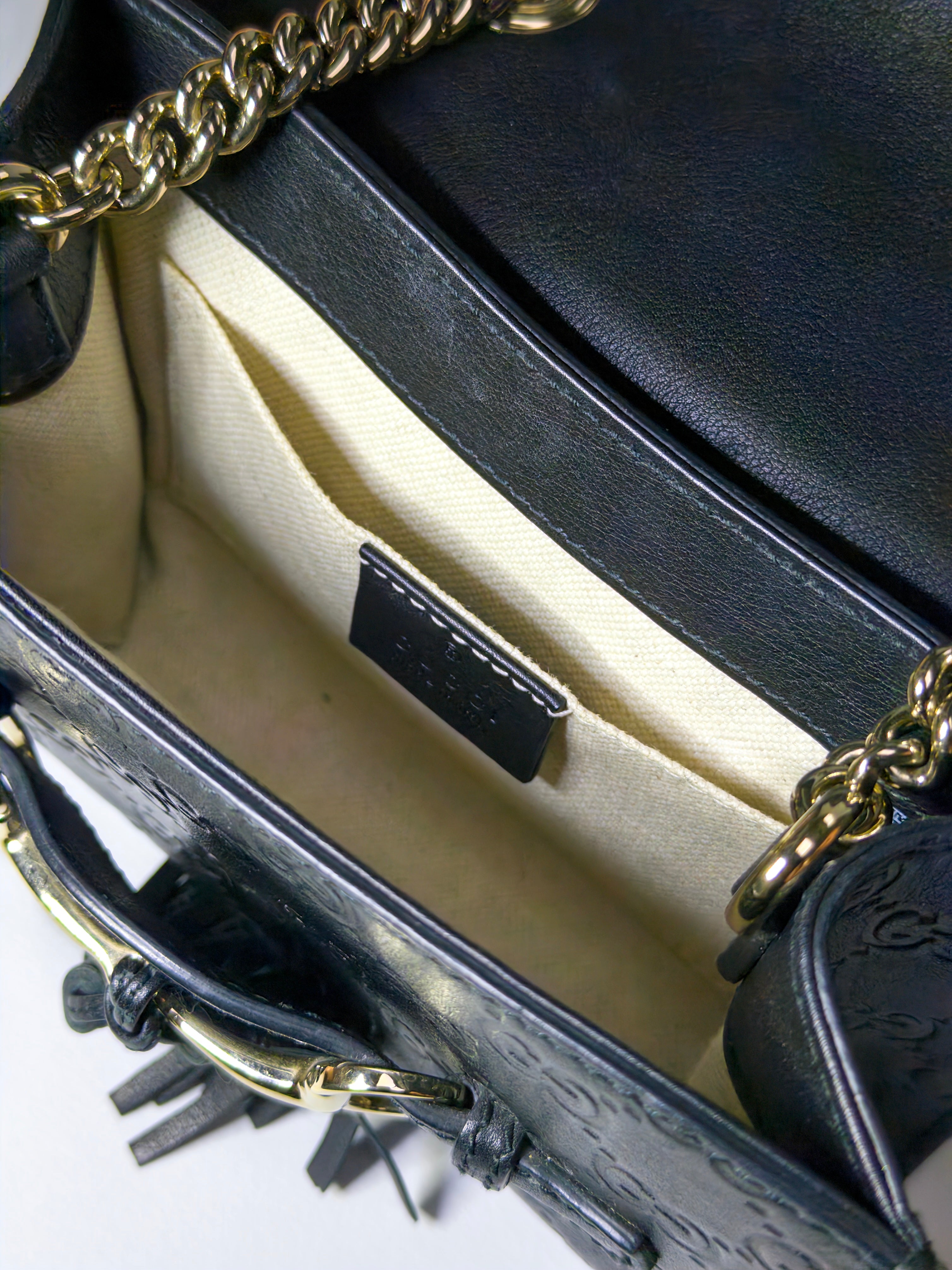 Gucci Black Guccissima Mini Emily Chain Shoulder Bag