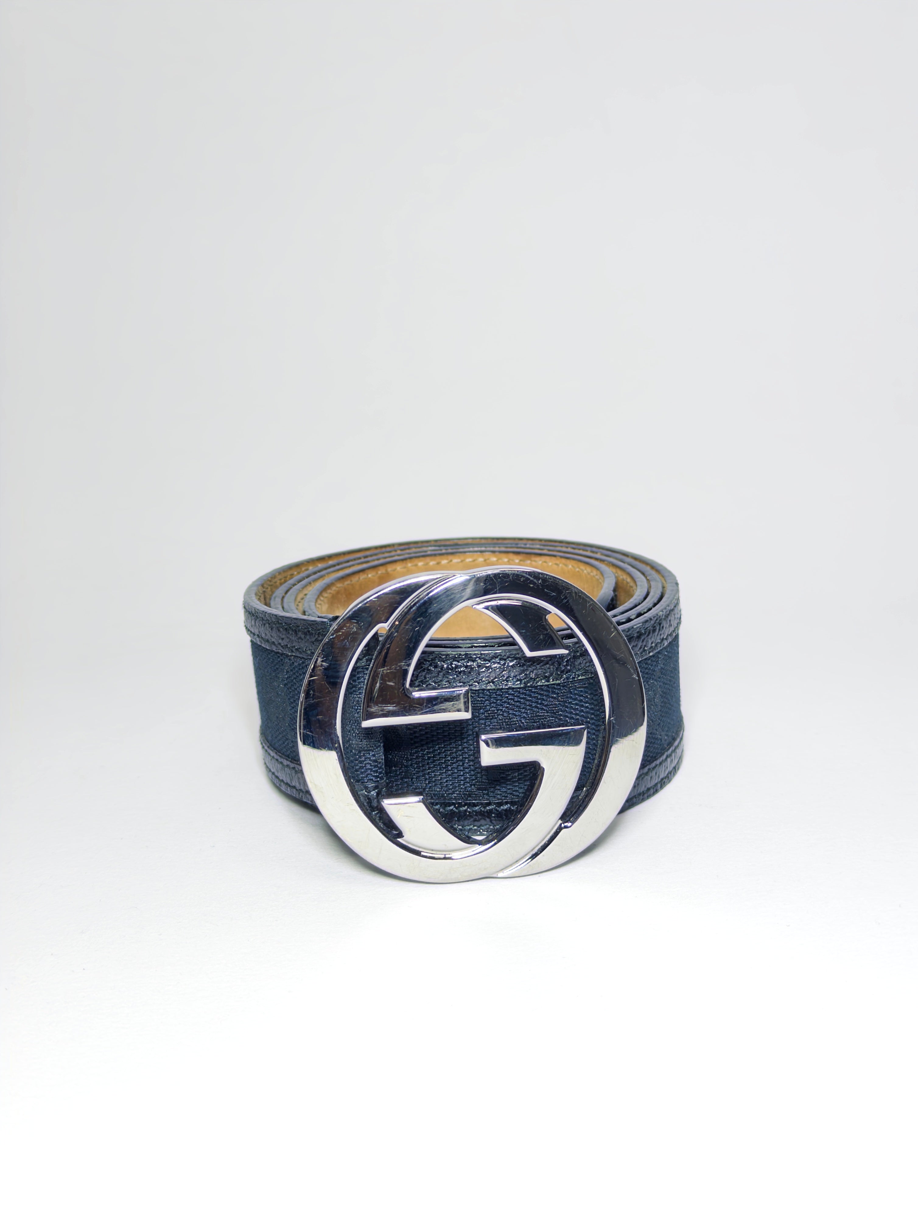 Gucci Black Buckle Leather Belt