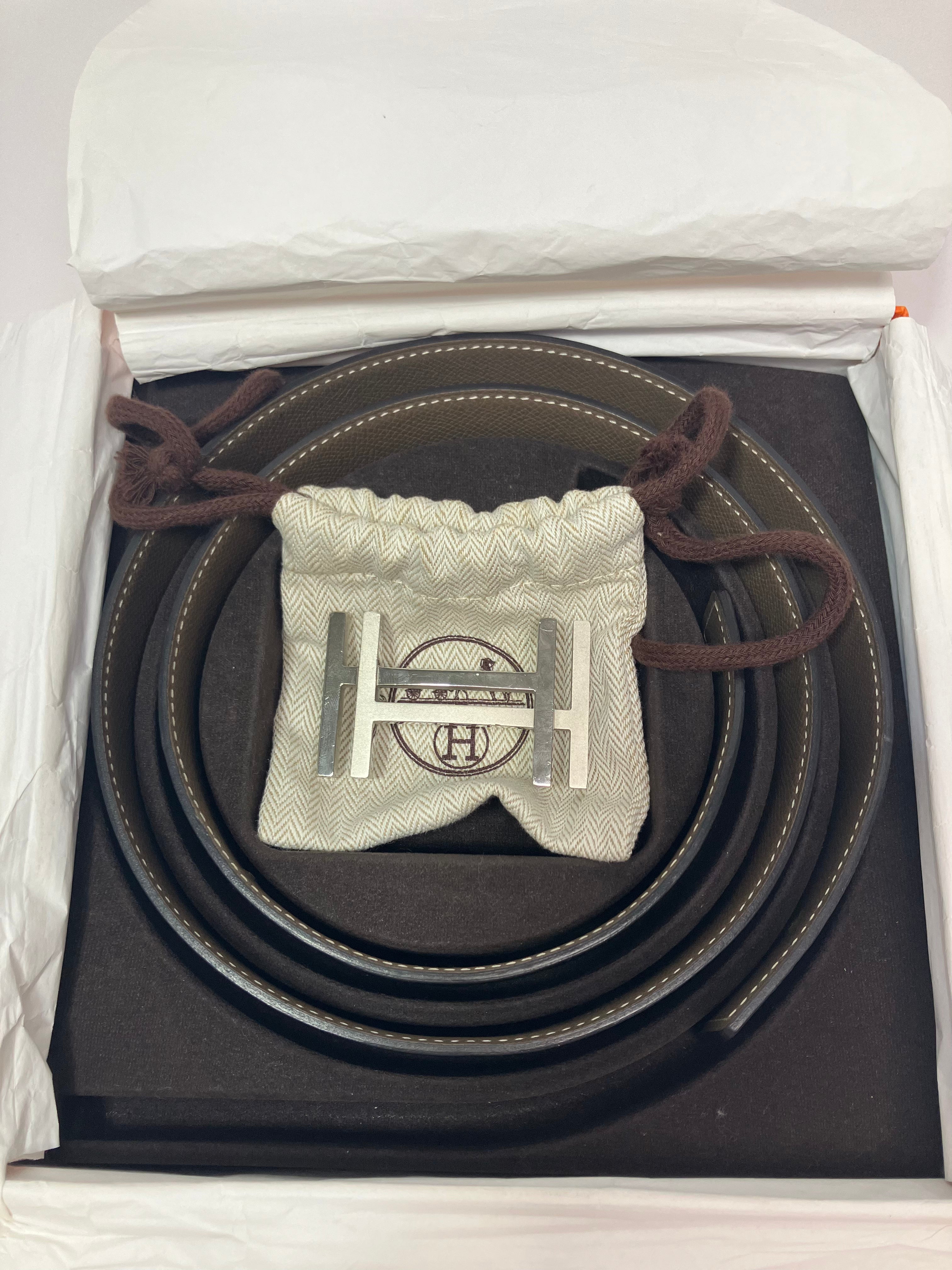 HERMÈS H AU CARRE REVERSIBLE BELT